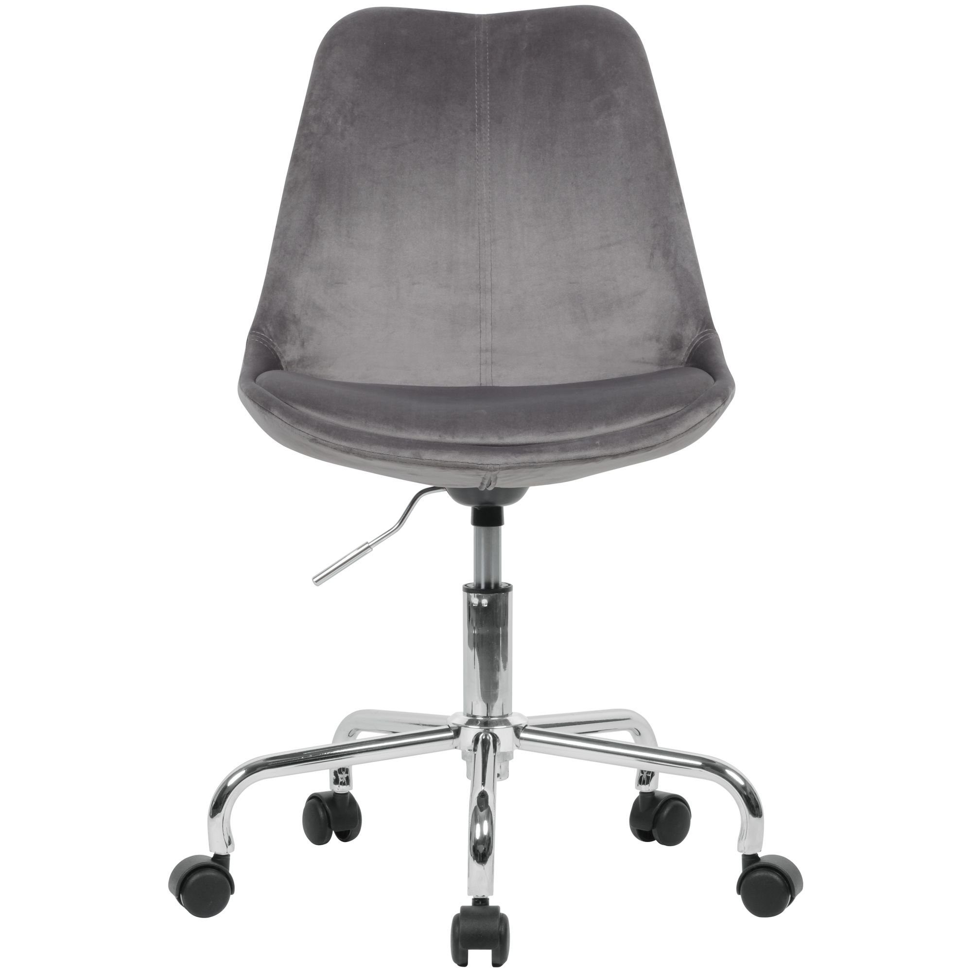 Amstyle Drehstuhl SPM1.420 (Schreibtischstuhl Dunkelgrau Samt ohne  Armlehnen), Schalenstuhl mit Rollen 110 kg, Arbeitsstuhl