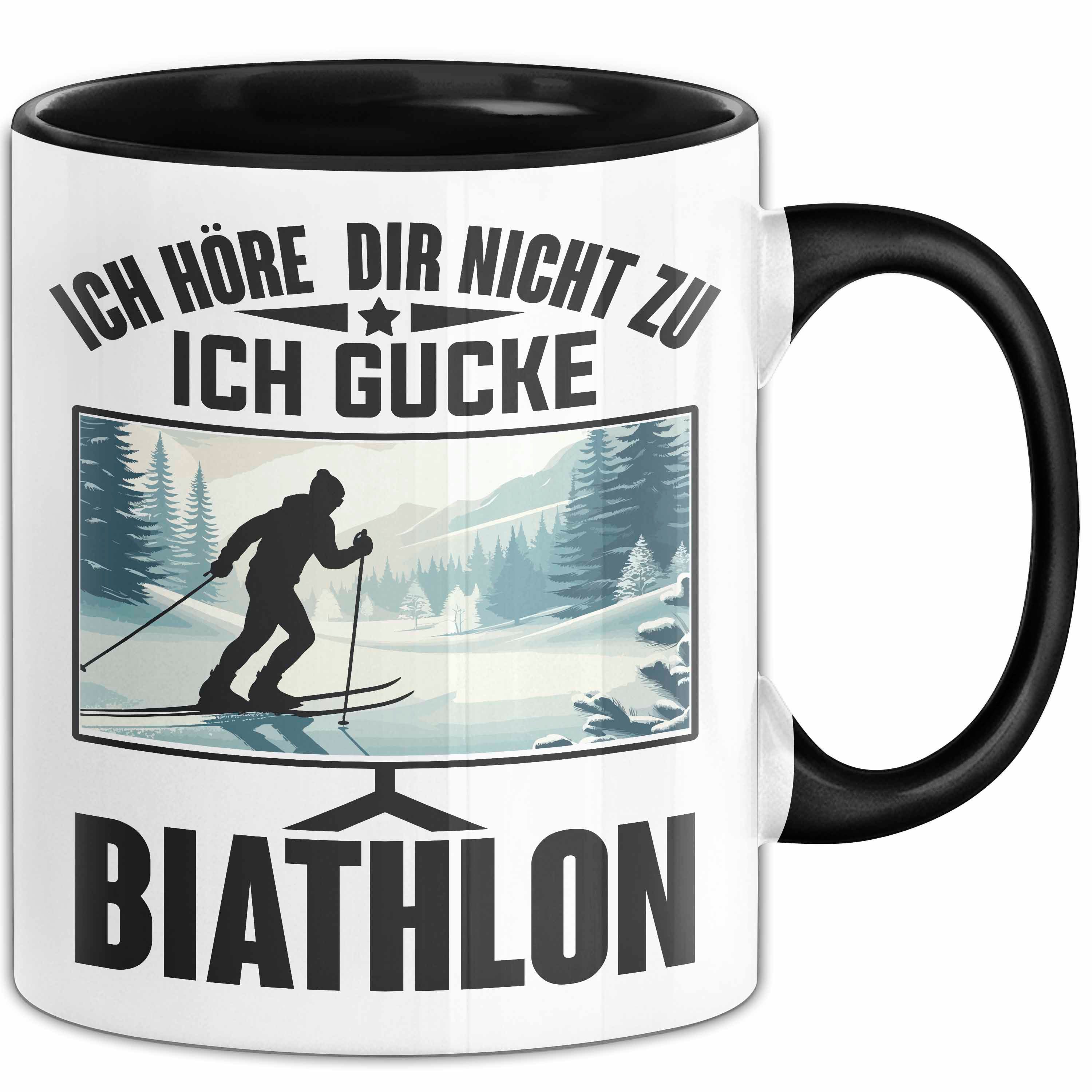 Trendation Tasse Biathlon Tasse Geschenk Wintersport Geschenke Ich Höre Dir Nicht Zu