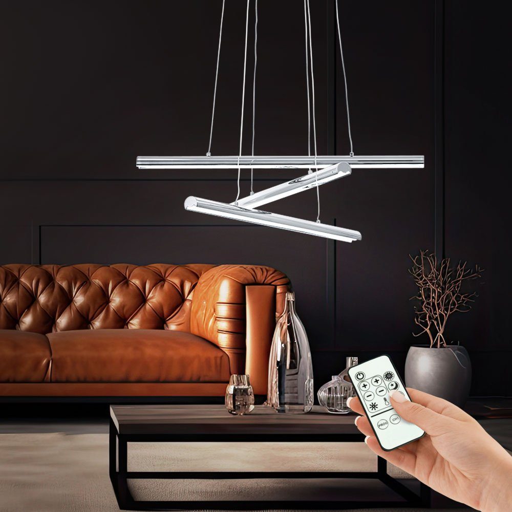 etc-shop LED Pendelleuchte, LED-Leuchtmittel fest verbaut, Warmweiß, Pendellampe Hängelampe Esstischlampe Dimmer Fernbedienung LED H 110cm