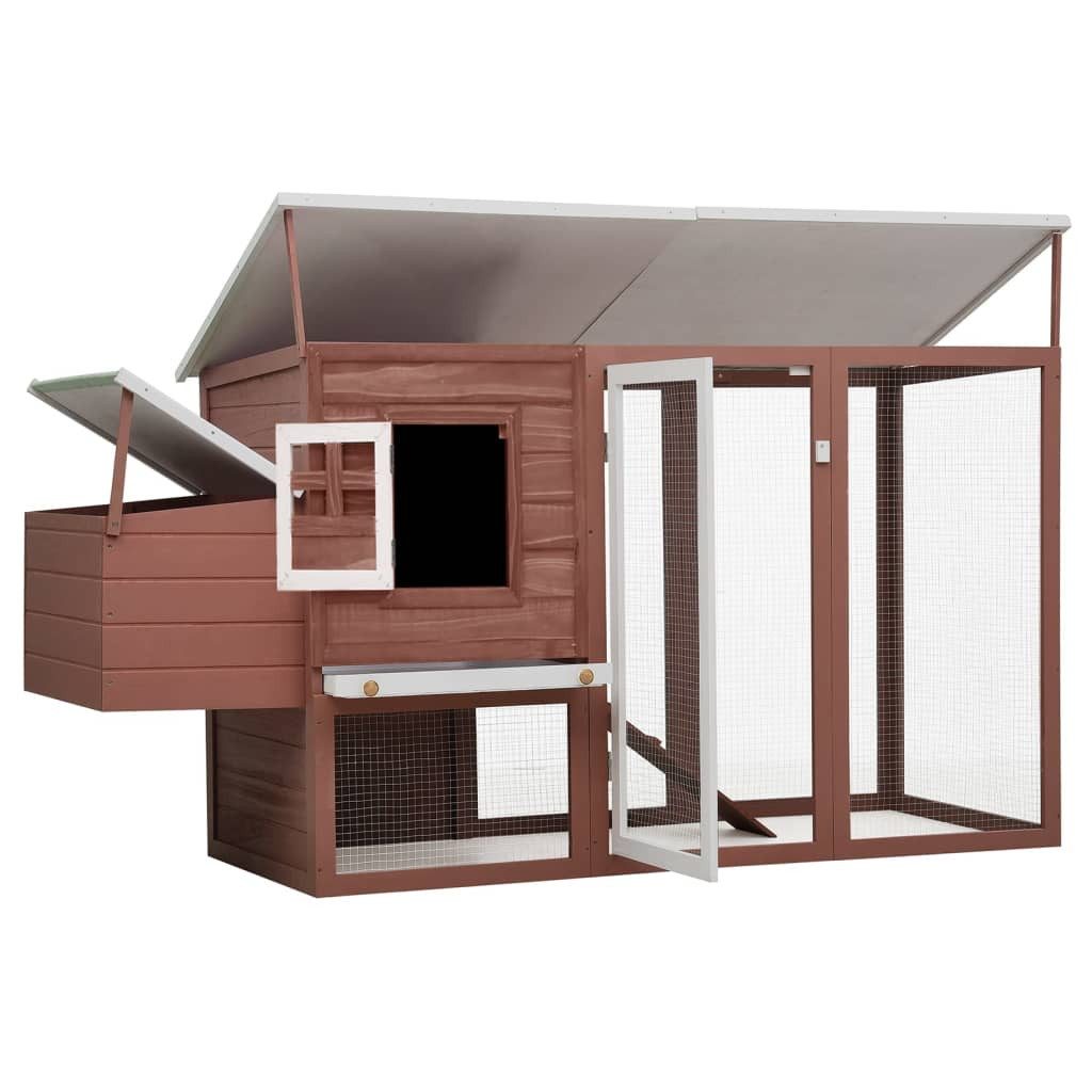 vidaXL Hühnerstall, Garten-Hühnerstall mit 1 Legenest Braun Holz