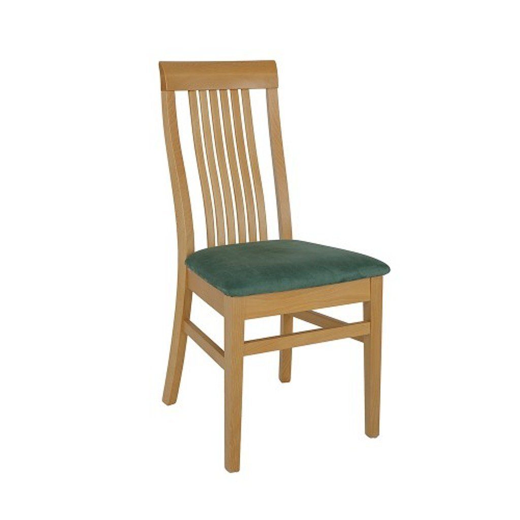 Stuhl Polster Stuhl, Sessel Grün Leder JVmoebel Textil Lounge Stühle Holz Lehnstuhl Massiv Massive