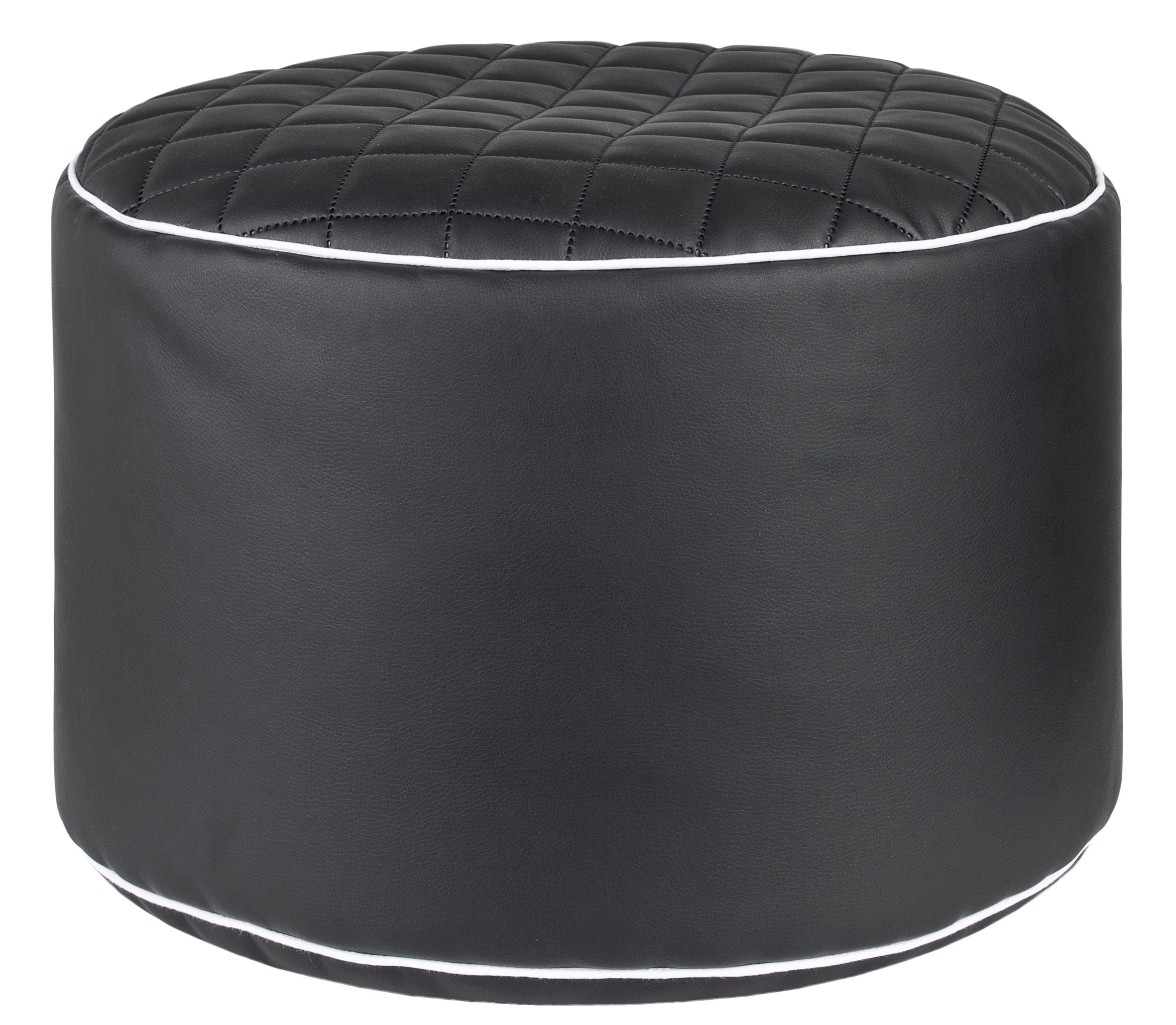 Magma Sitzsack Hocker 50x30cm Schwarz, Hülle: 60% Polyurethane,36%  Polyester,4% Baumwolle