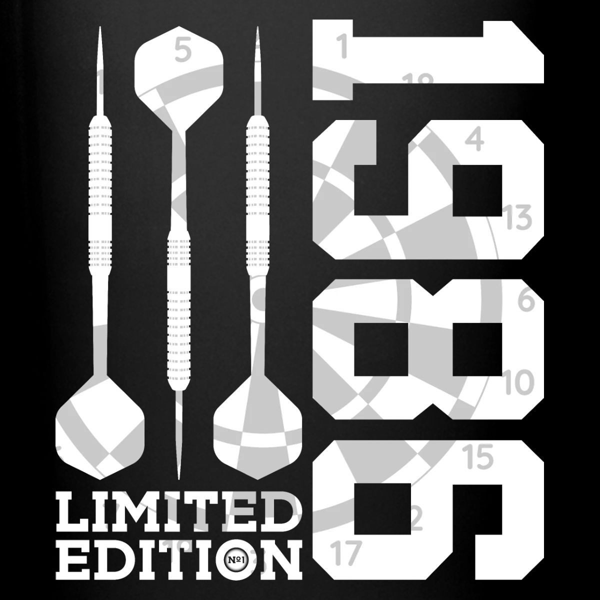 Spreadshirt Tasse 40. Geburtstag, Limited Edition 1986, Dart Tasse Einfarbig, Keramik
