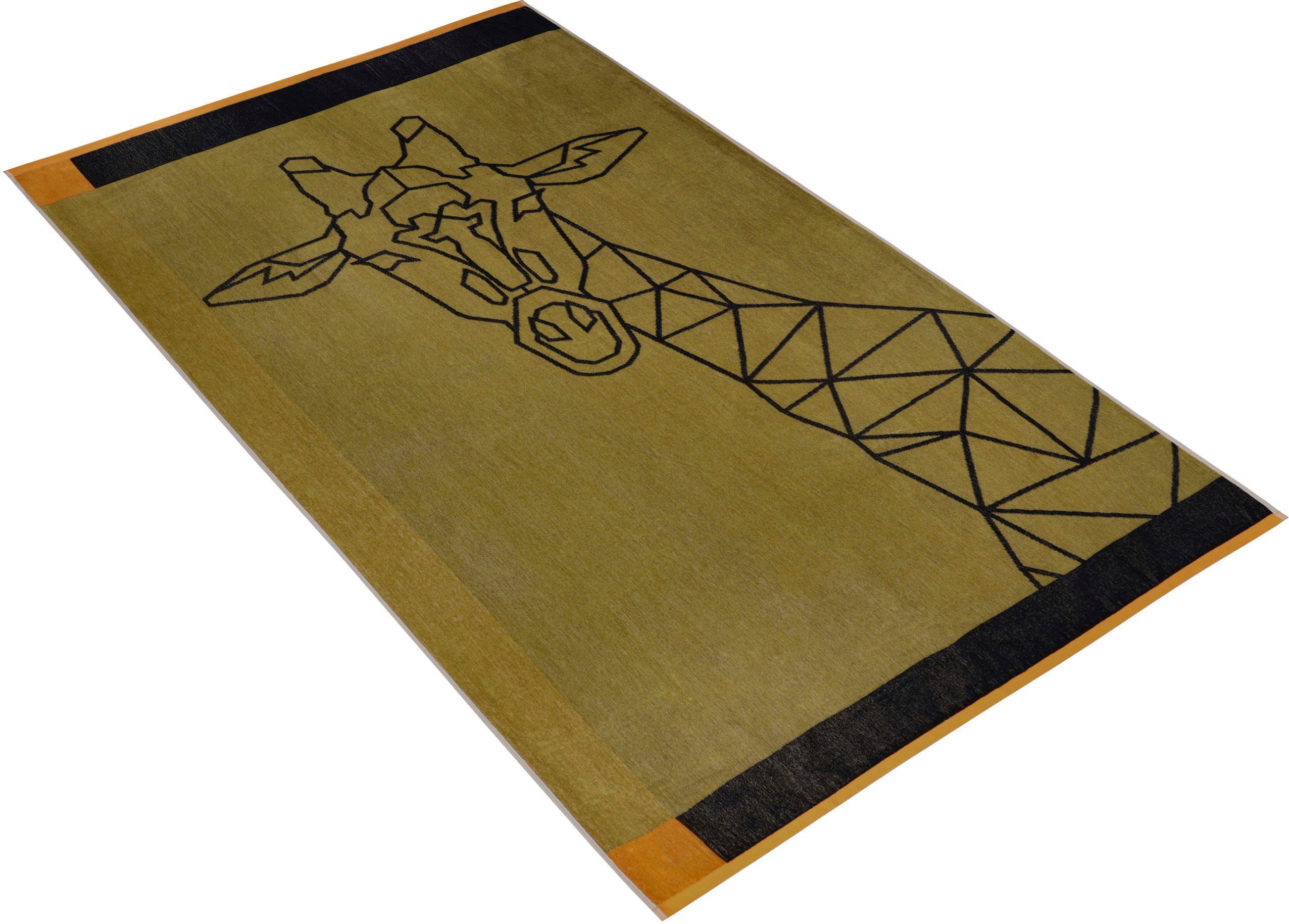 Strandtuch (1-St), Design Giraffe hunter mit Vossen Velours giraffe, Strandtuch geometrischem