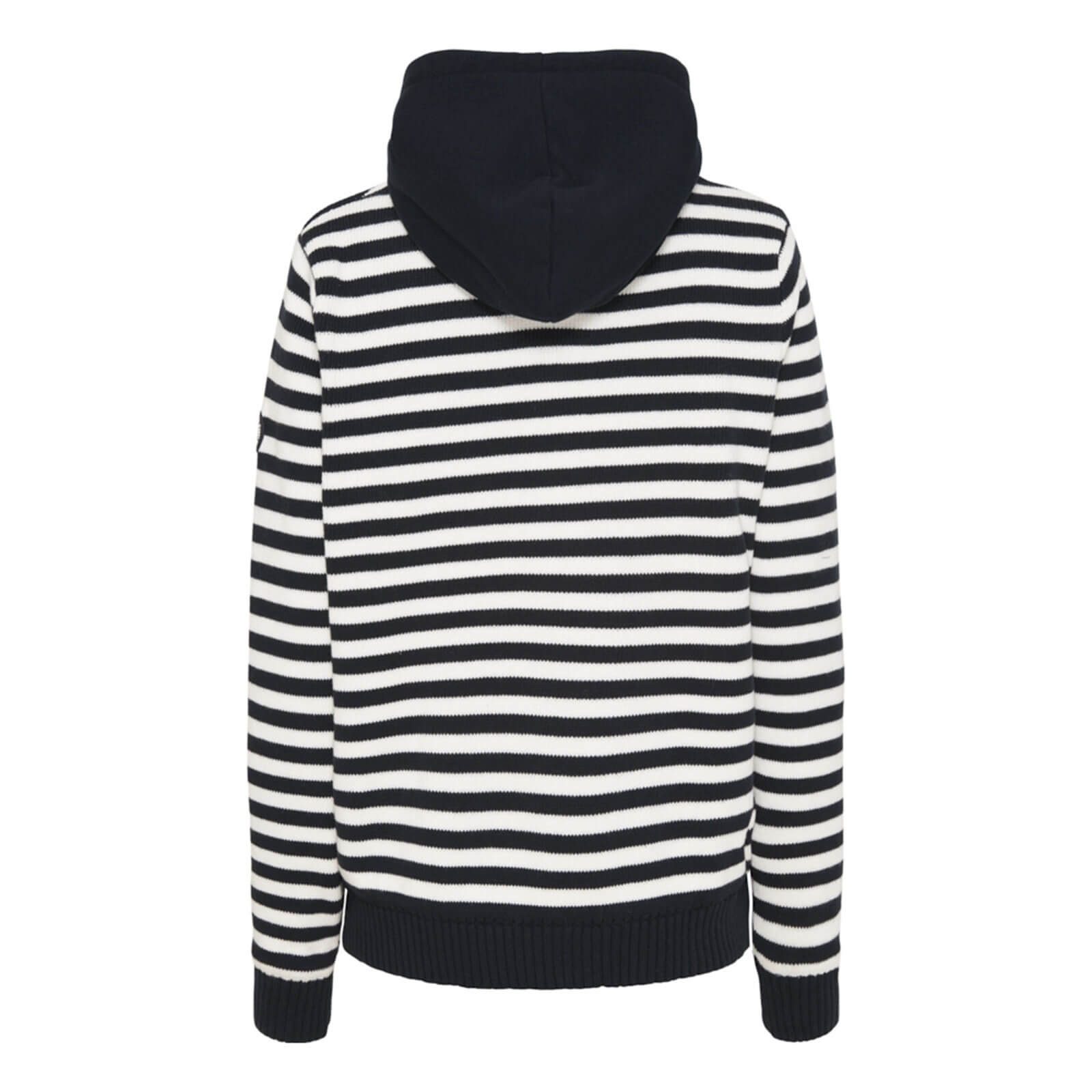 Sea Ranch Kapuzensweatjacke Damen Strickjacke Annelie mit Streifen - Gestreifte Kapuzenjacke Winddichtes Futter, Jersey-Kapuze mit Kordelzug, Reißverschluss