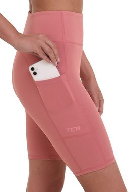 TCA 3/4-Hose Damen Yoga-Shorts mit hoher Taille und Handytasche - Dunkelpink (1-tlg)