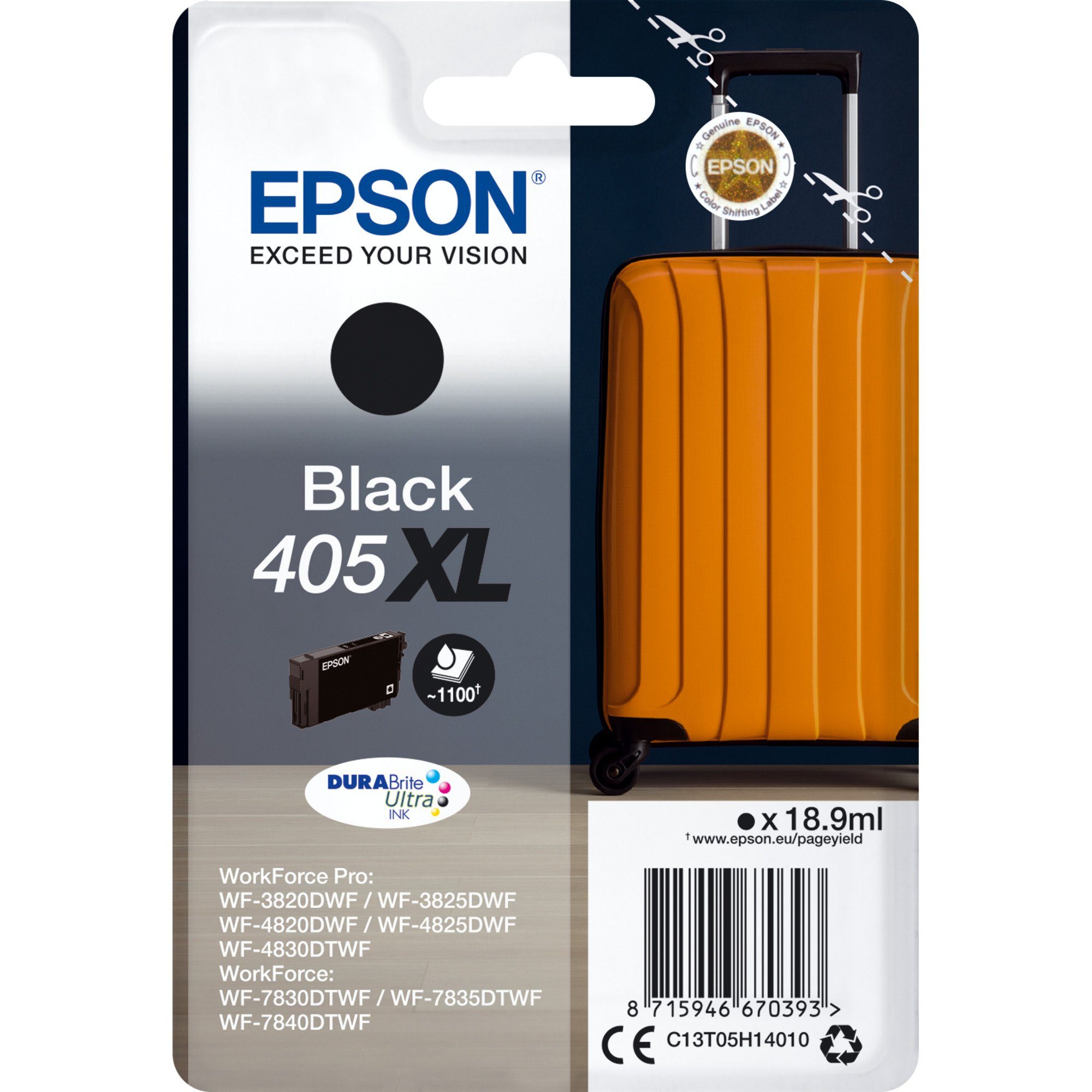 Epson Epson Tinte schwarz 405XL (C13T05H14010) Tintenpatrone