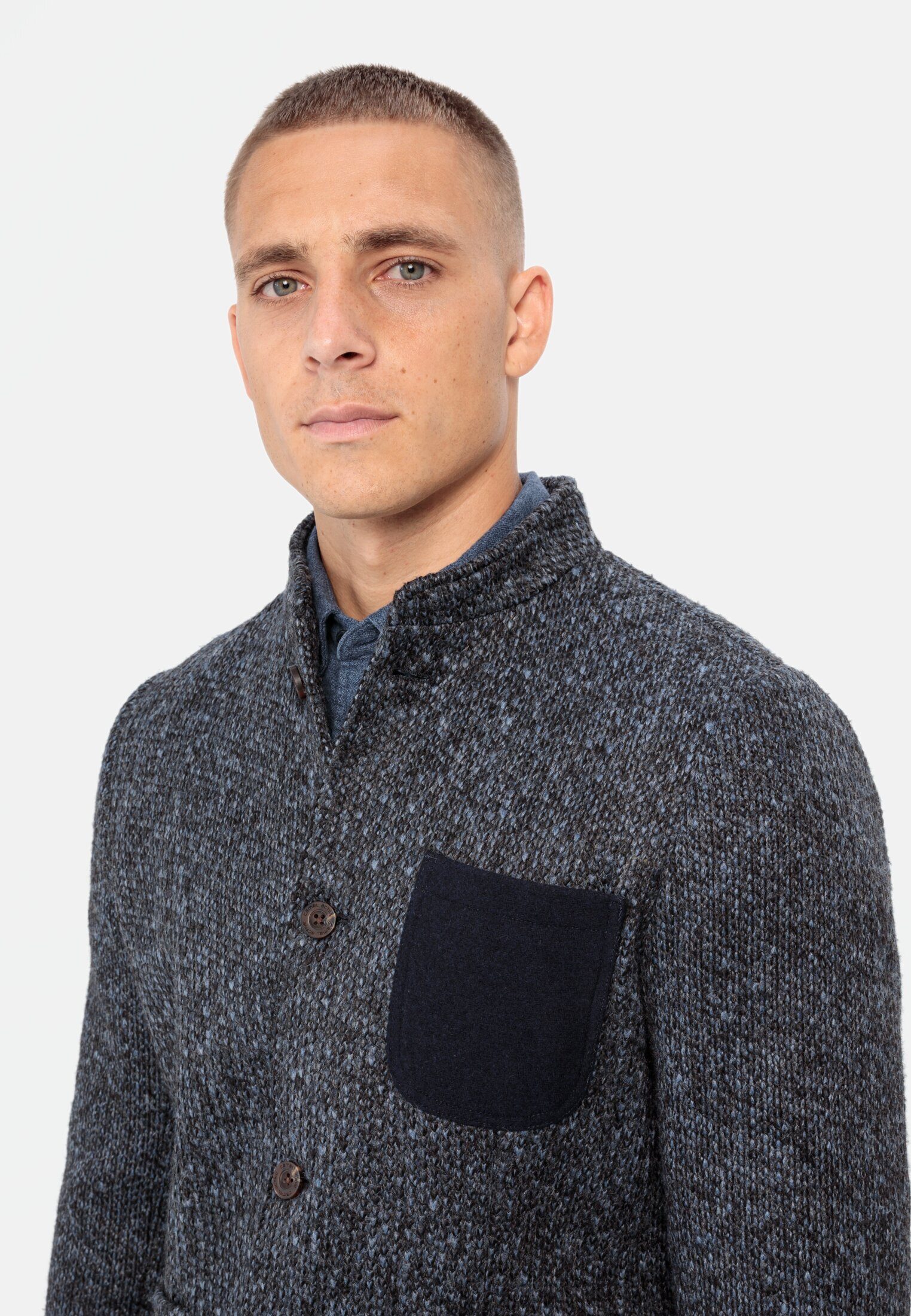 camel active Baumwollsakko mit Stehkragen Langarm Blazer_Jackenblazer