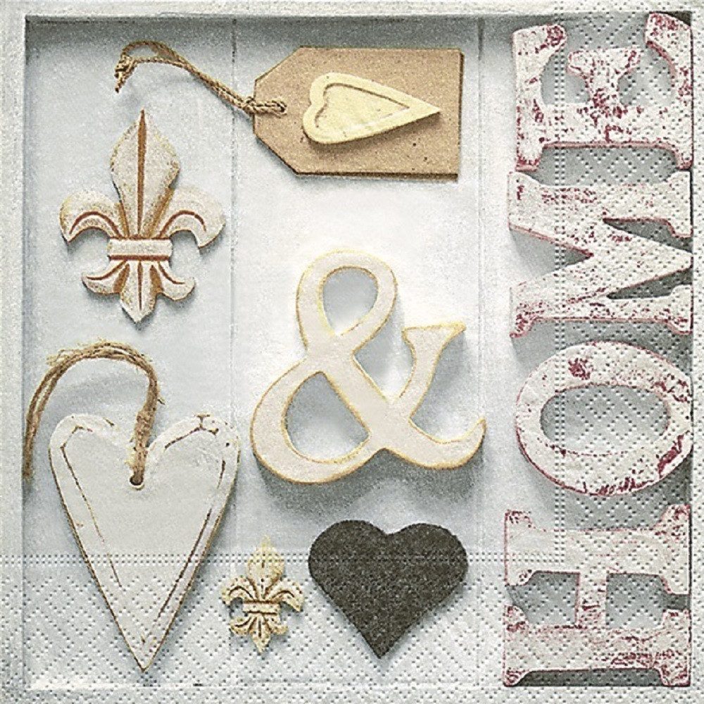 Paper+Design Papierserviette 20 LUNCH SERVIETTEN 33x33cm LUNCH. Herz, Home, shabby chic/JUNK GOODS