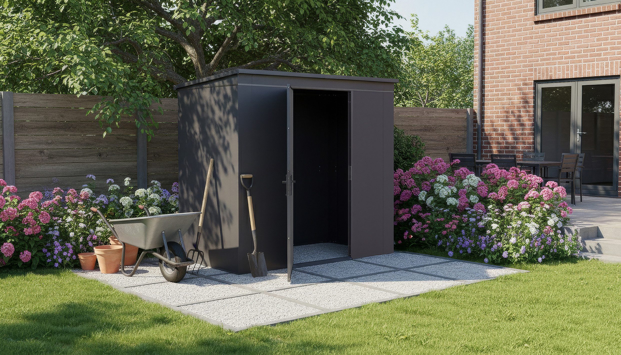 weka Gerätehaus Gary 4, BxT: 242x148 cm, Metall pulverbeschichtet, Größe 4