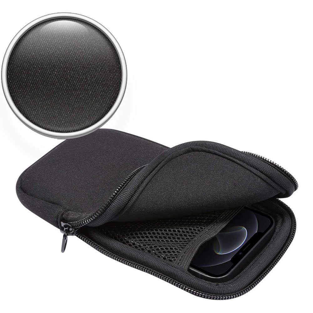 FELIXLEO Handytasche Handy-Tasche Reißverschluss schwarz 4,7-5,4 mit Handy-Tasche Zoll