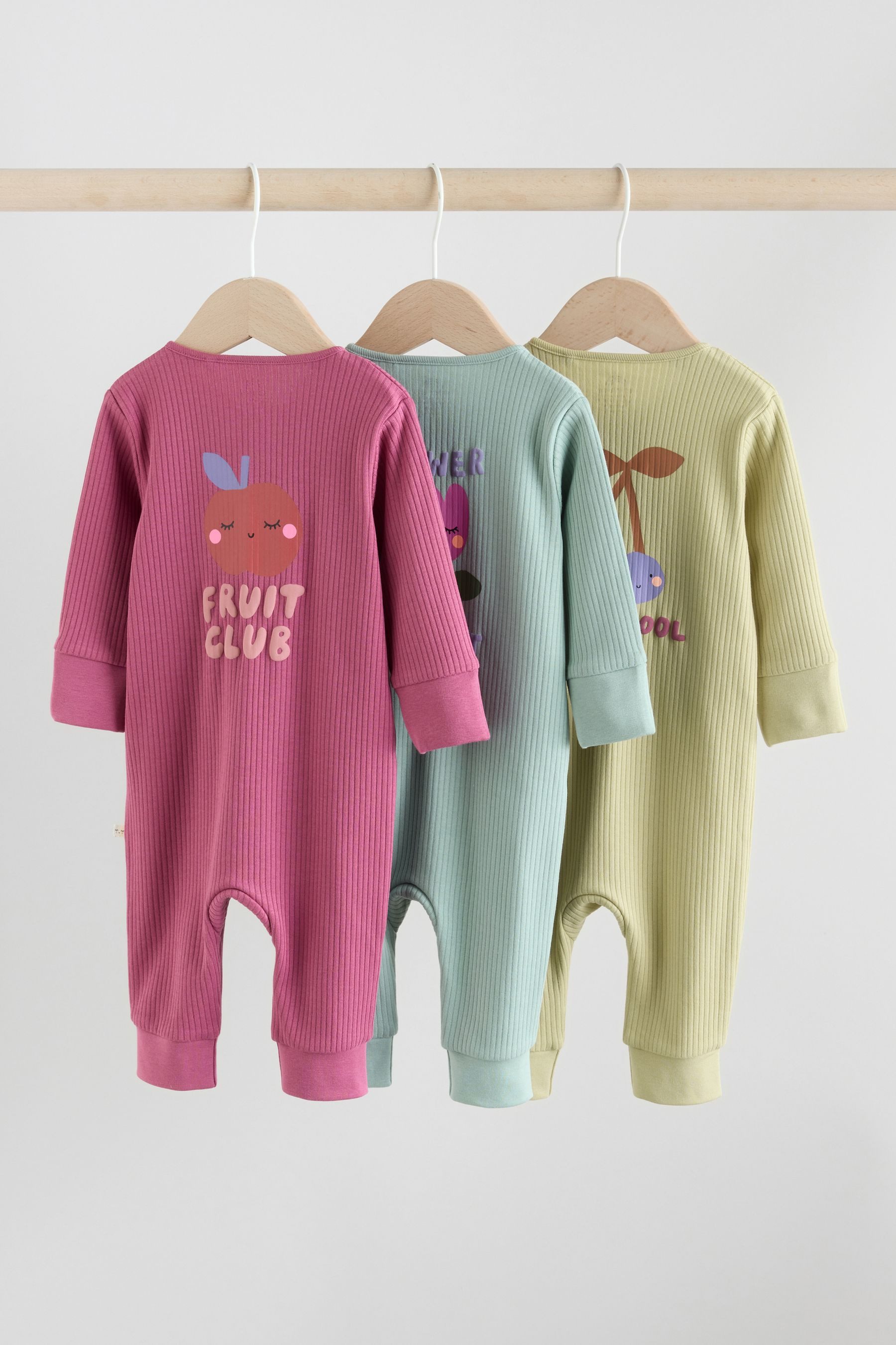 Next Schlafoverall Babyschlafanzüge mit Zweiwege-RV, 3er-Pack (3-tlg)