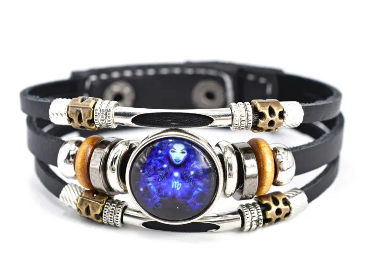 Stelby Armband mit Gravur Armband Sternzeichen Jungfrau mit 3D Gravur im Glas