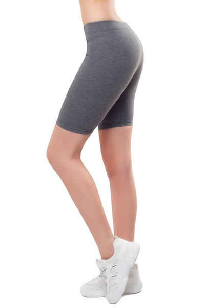 Bongual Caprileggings 1/2 Leggins kurz Damen Radler Baumwolle-mix Grautöne Komfortbund