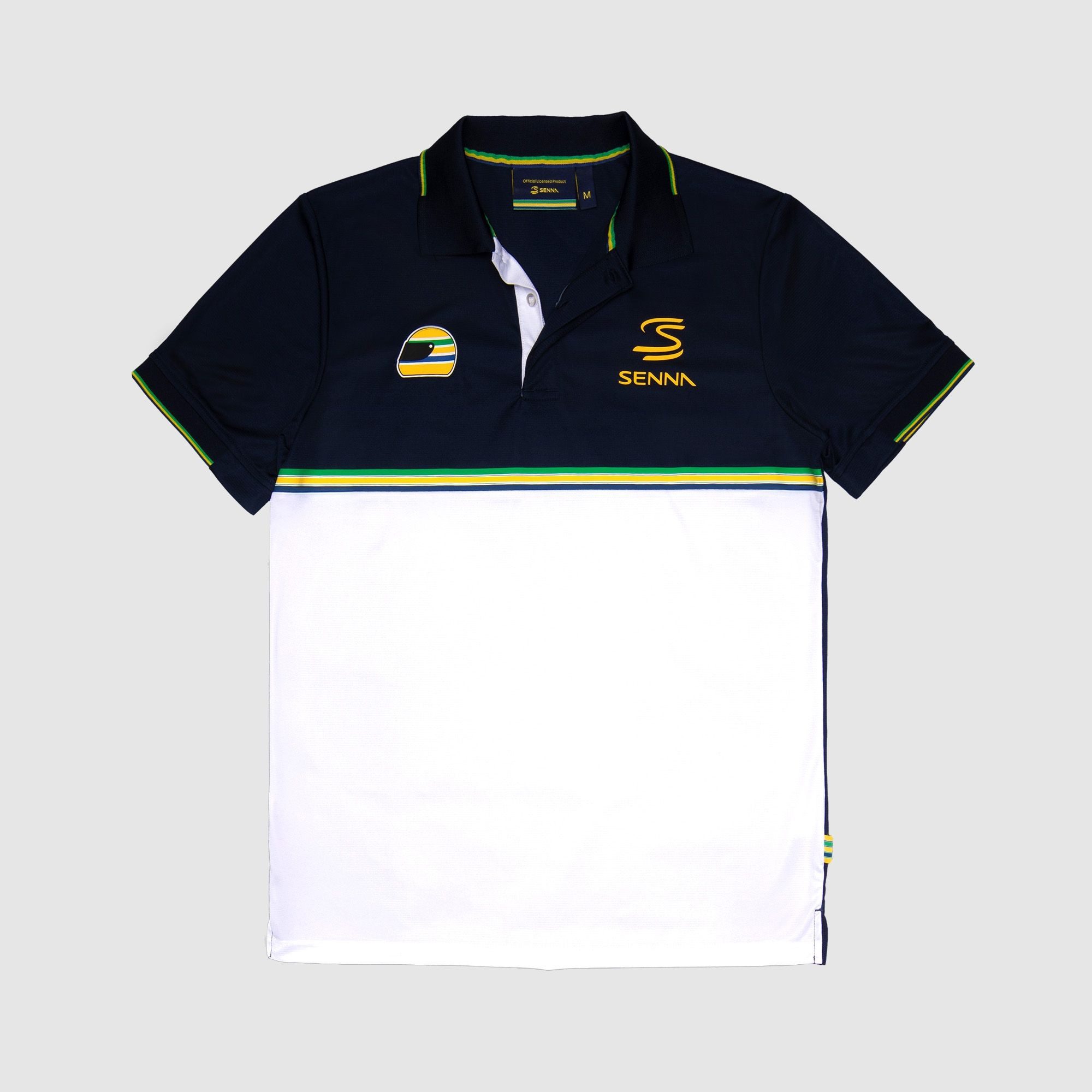 Aryton Senna Poloshirt Ayrton Senna Poloshirt Stripe Polyester Panel - navy