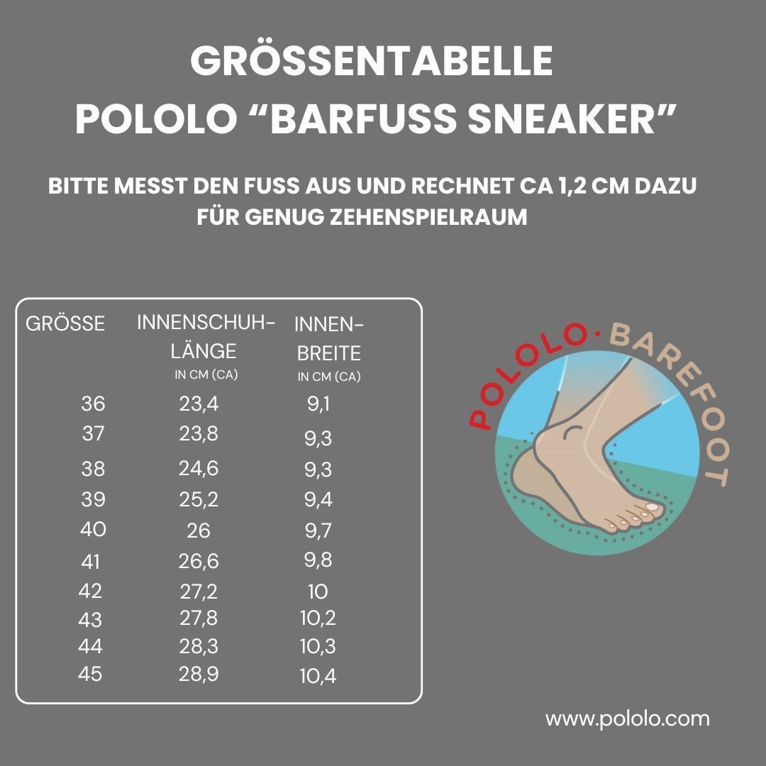 POLOLO Plus Barfuß Sneaker für Erwachsene, Baumwoll Barfußschuh – Bild 4 von 5
