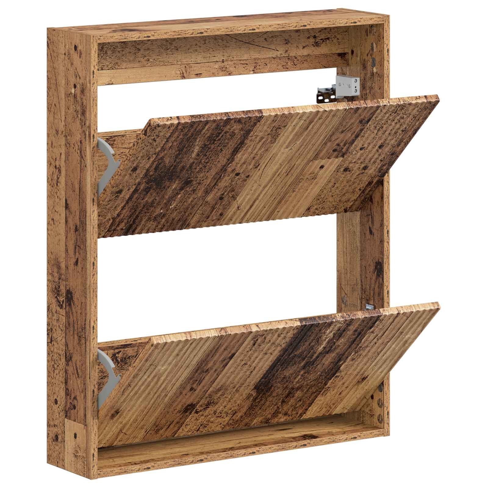 vidaXL Schuhregal Wandmontierter Schuhschrank ARNHEM 71 x 17 x 86 cm Altholz
