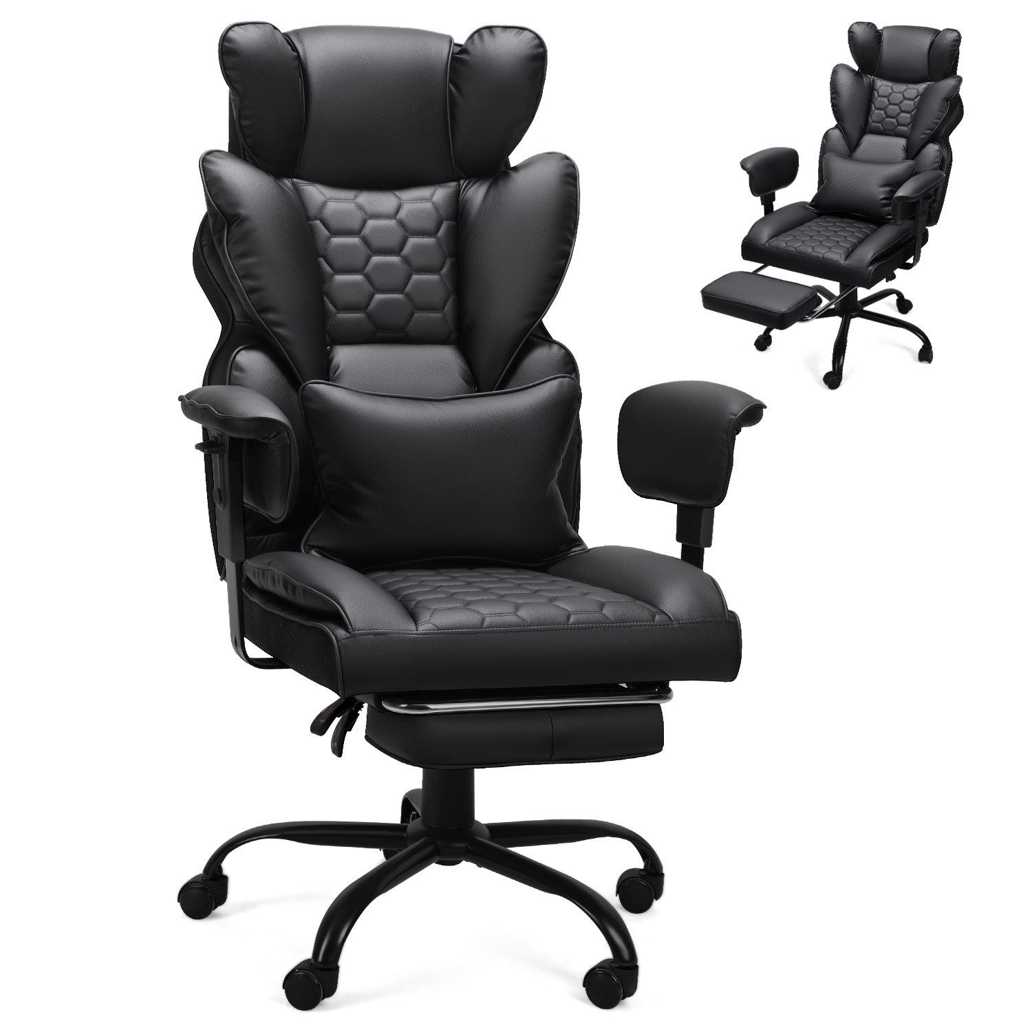 Clanmacy Gaming-Stuhl Gaming-Stuhl Bürostuhl Ergonomischer mit Fußstütze Ch günstig online kaufen