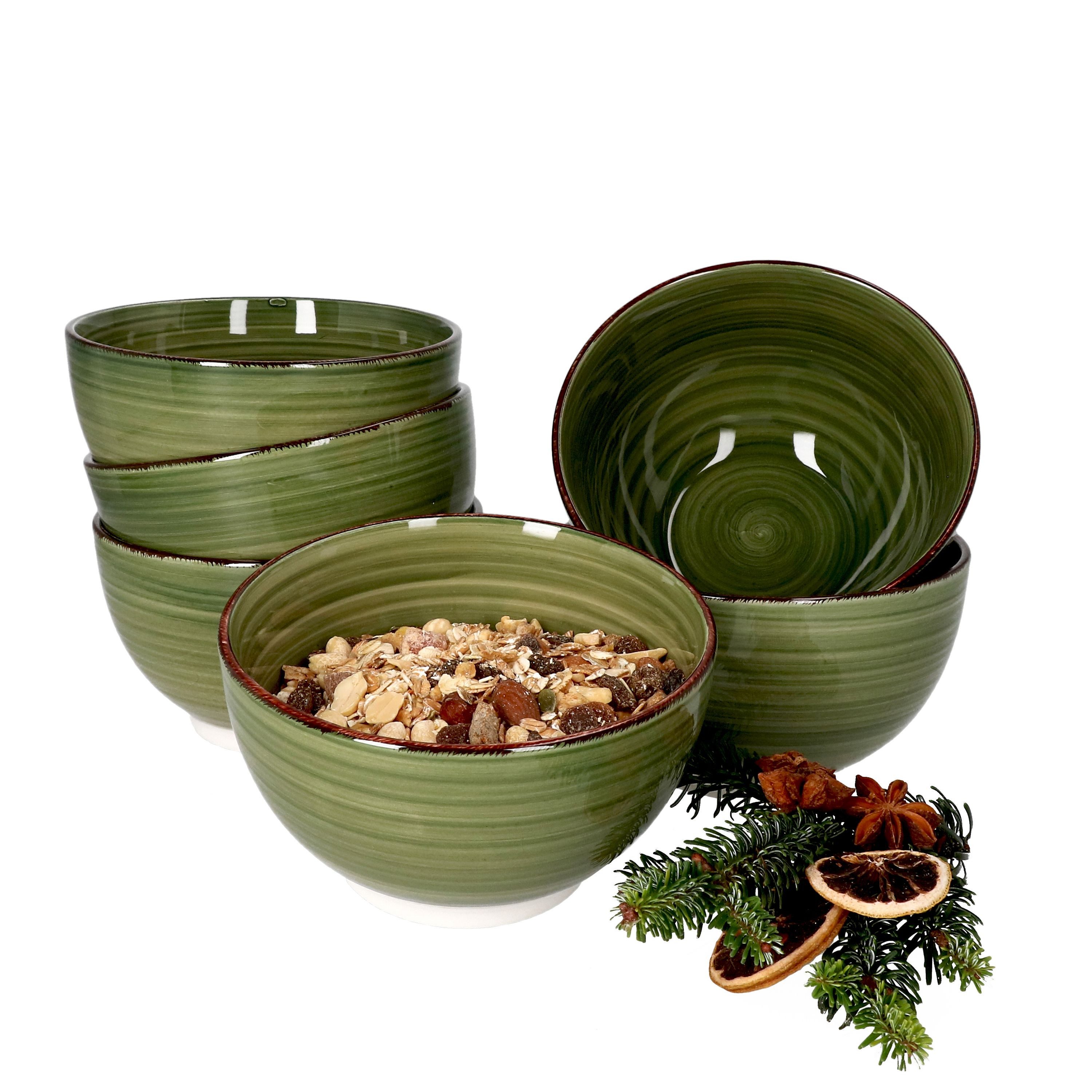 MamboCat Müslischale 6er Set Müslischalen Waldi grün - 24326366, Steingut
