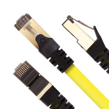 Duronic LAN-Kabel, CAT8 YW 10 m Ethernet-Kabel, 40 Gbps Netzwerkabel, RJ45 LAN Kabel