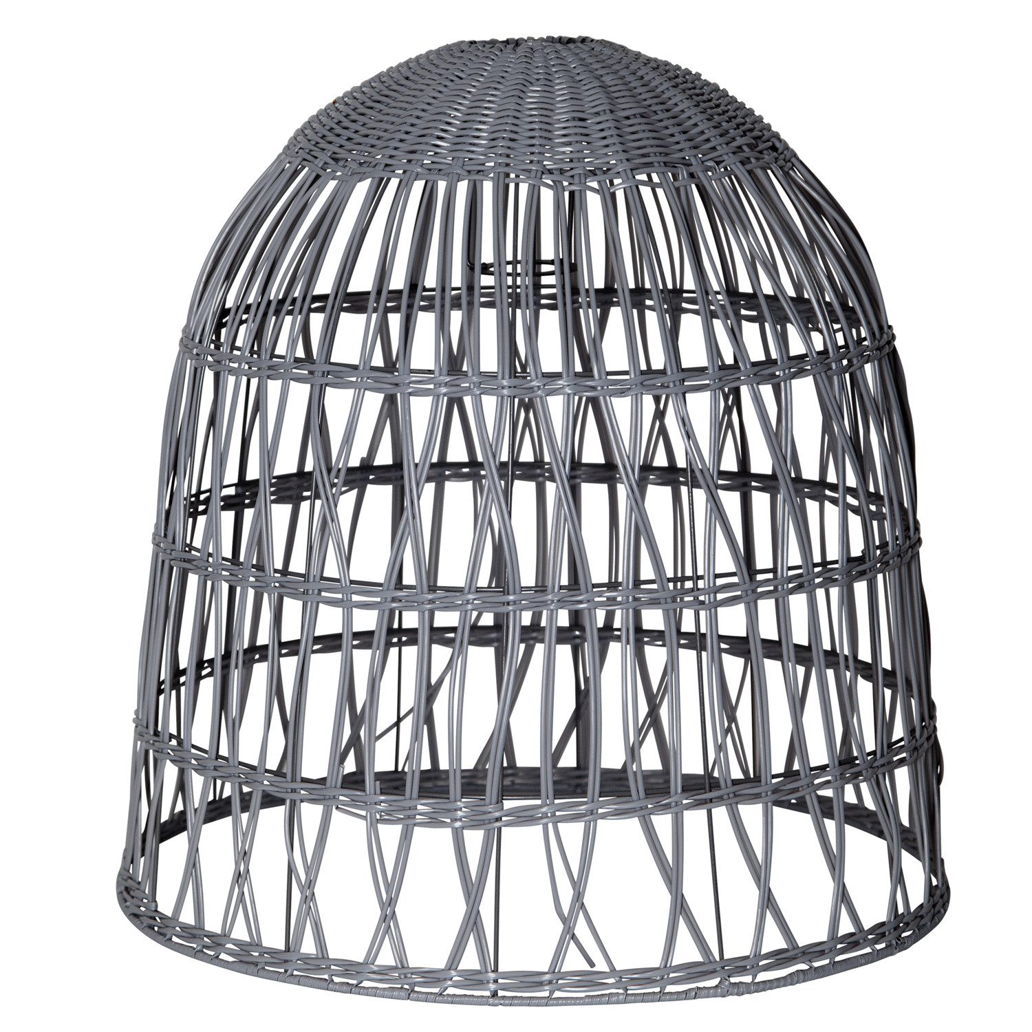 STAR TRADING Lampenschirm Lampenschirm Rattanstil KNUTE wetterfest Kunststoff grau D: 48cm