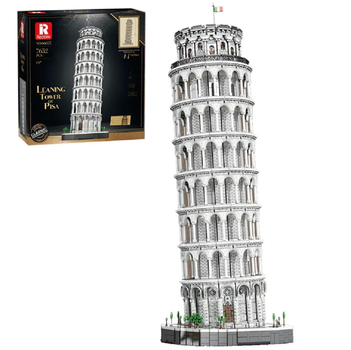 Reobrix Reobrix 66025 Schiefer Turm von Pisa 7.652 Teile Klemmbausteine Konstruktions-Spielset, (7652 St)