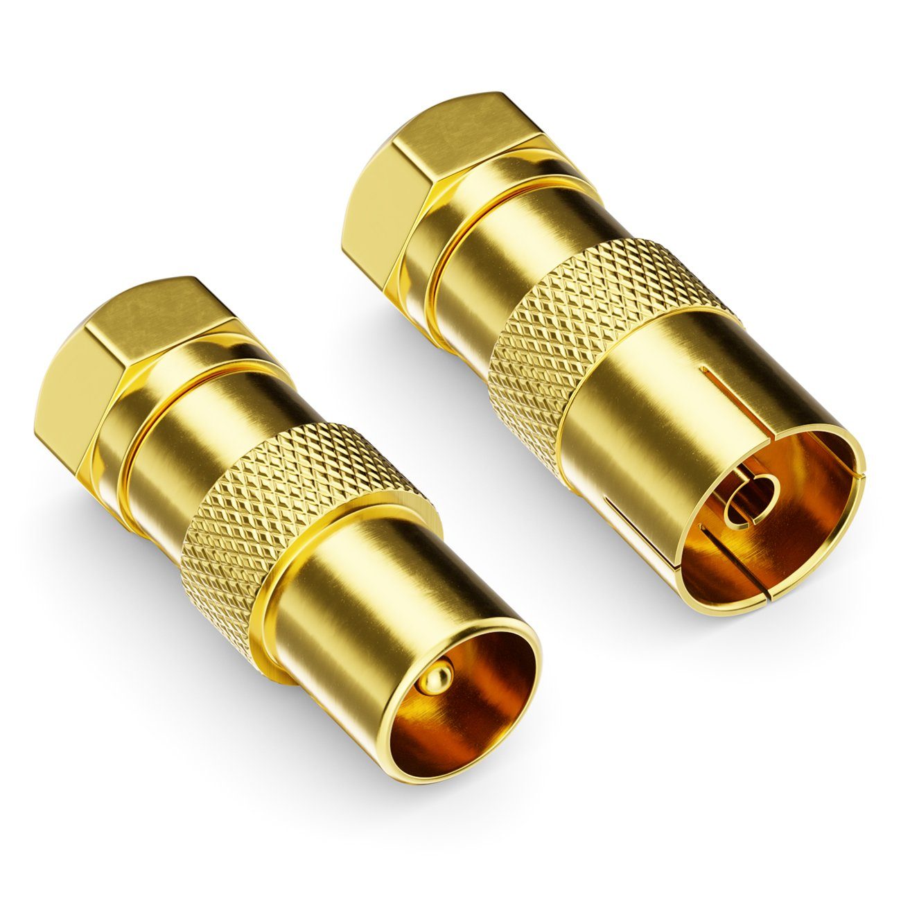 deleyCON deleyCON 2x SAT Kabel Adapter F-Stecker auf 1x Antennenstecker & 1x SAT-Kabel