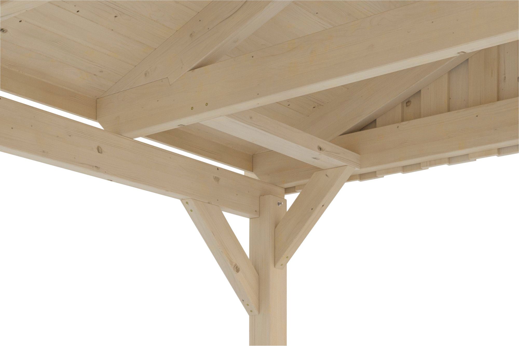 Skanholz Einzelcarport Fichtelberg, BxT: 317x566 cm, 273 cm Einfahrtshöhe, mit roten Schindeln