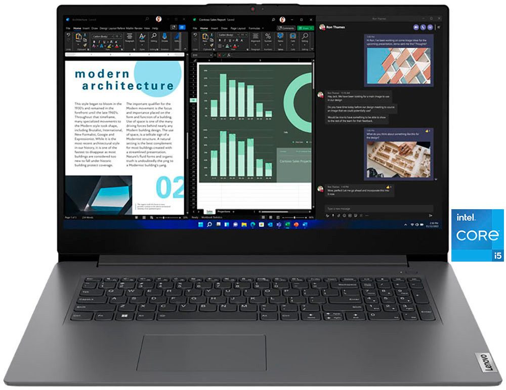 Lenovo V17 G4 IRU Notebook (43,9 cm/17,3 Zoll, Intel Core i5 13420H, UHD Graphics, 16 GB, 512 GB SSD)