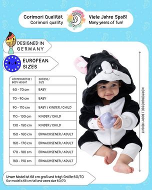 Corimori Strampler Flauschiges Katzen-Kostüm für Babies, Neugeborene,  Karneval Fasching (1-tlg) Karneval