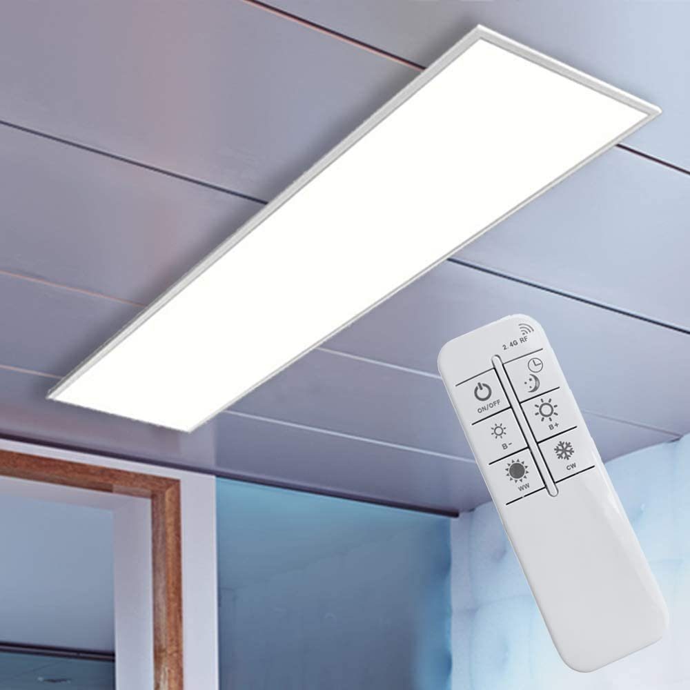 TEUTO Licht LED Deckenleuchte LED Panel 120cm, mit Fernbedienung, dimmbar,  42W, 2700-6500K, 3800lm, LED fest integriert, Tageslichtweiß, Warmweiß,  Neutralweiß, LED Pendelleuchte, LED Hängeleuchte, LED Deckenleuchte