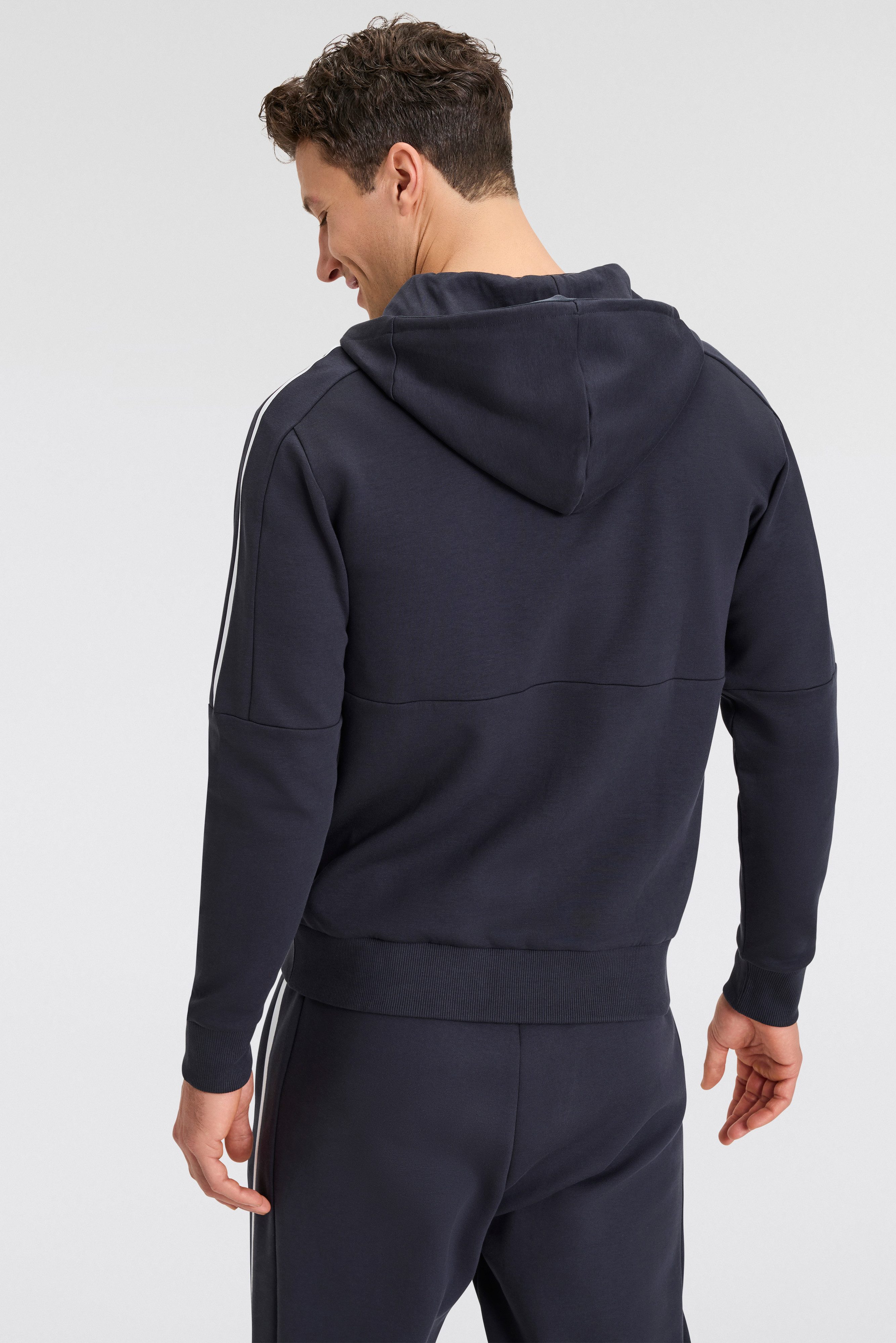 BOSS GREEN Kapuzensweatjacke Saggynos mit Kontraststreifen günstig online kaufen