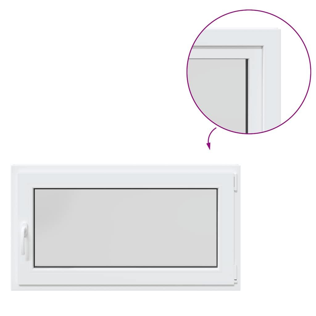 vidaXL Fenster Kellerfenster RISOR Kunststoff Dreh Kipp weiß PVC und Glas