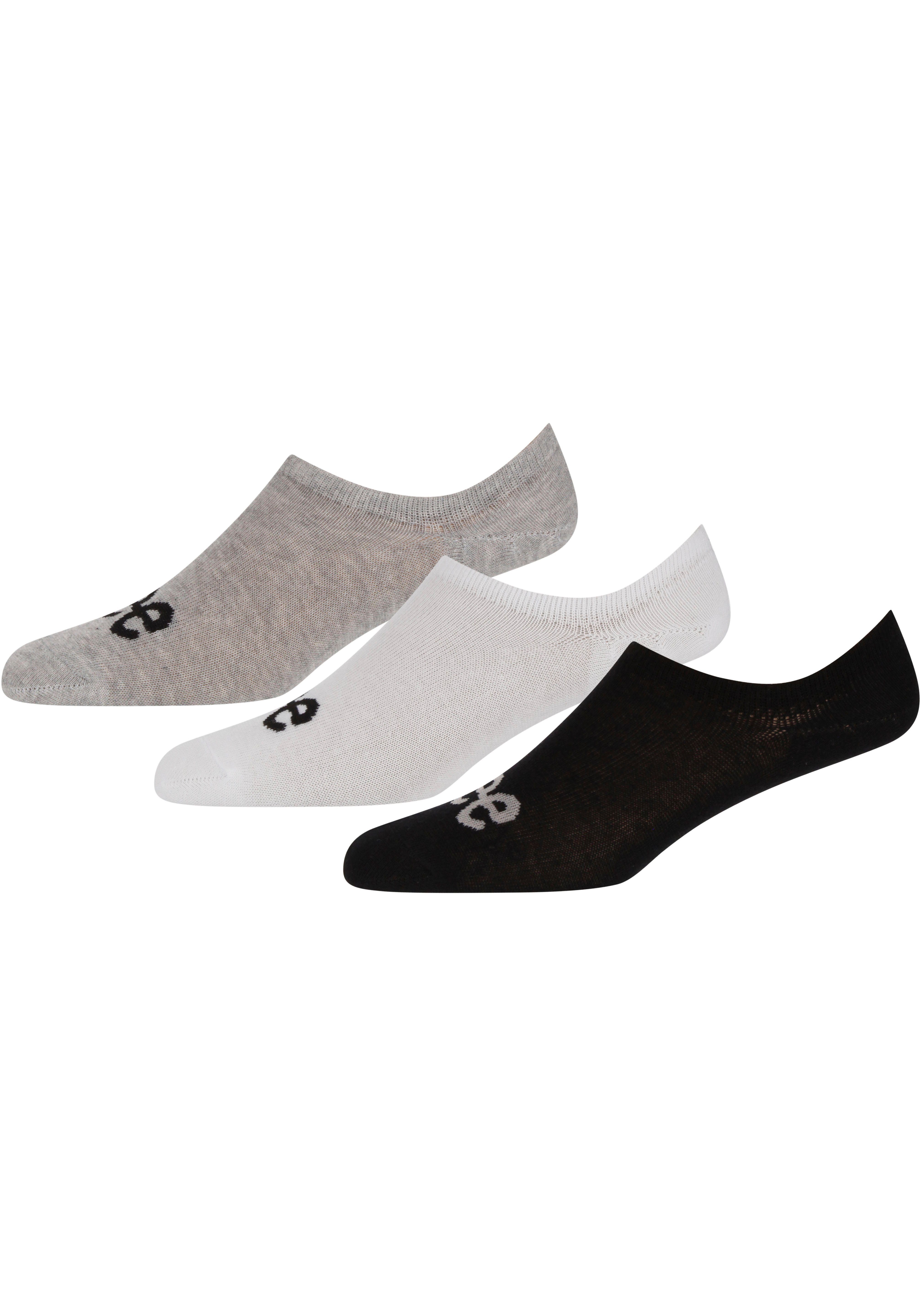 Lee Lee® Unisex Invisible Sneakersocken (Packung, 3-Paar) Black/White/Grey Marl CHRIS Socks