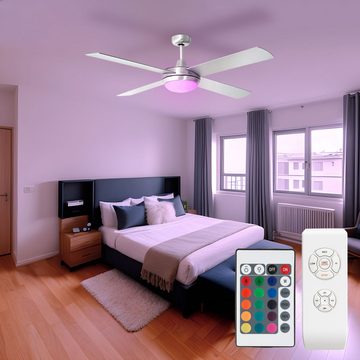 etc-shop Deckenventilator, Deckenventilator mit LED-RGB Licht Farbwechsler Fernbedienung 3 Stufen