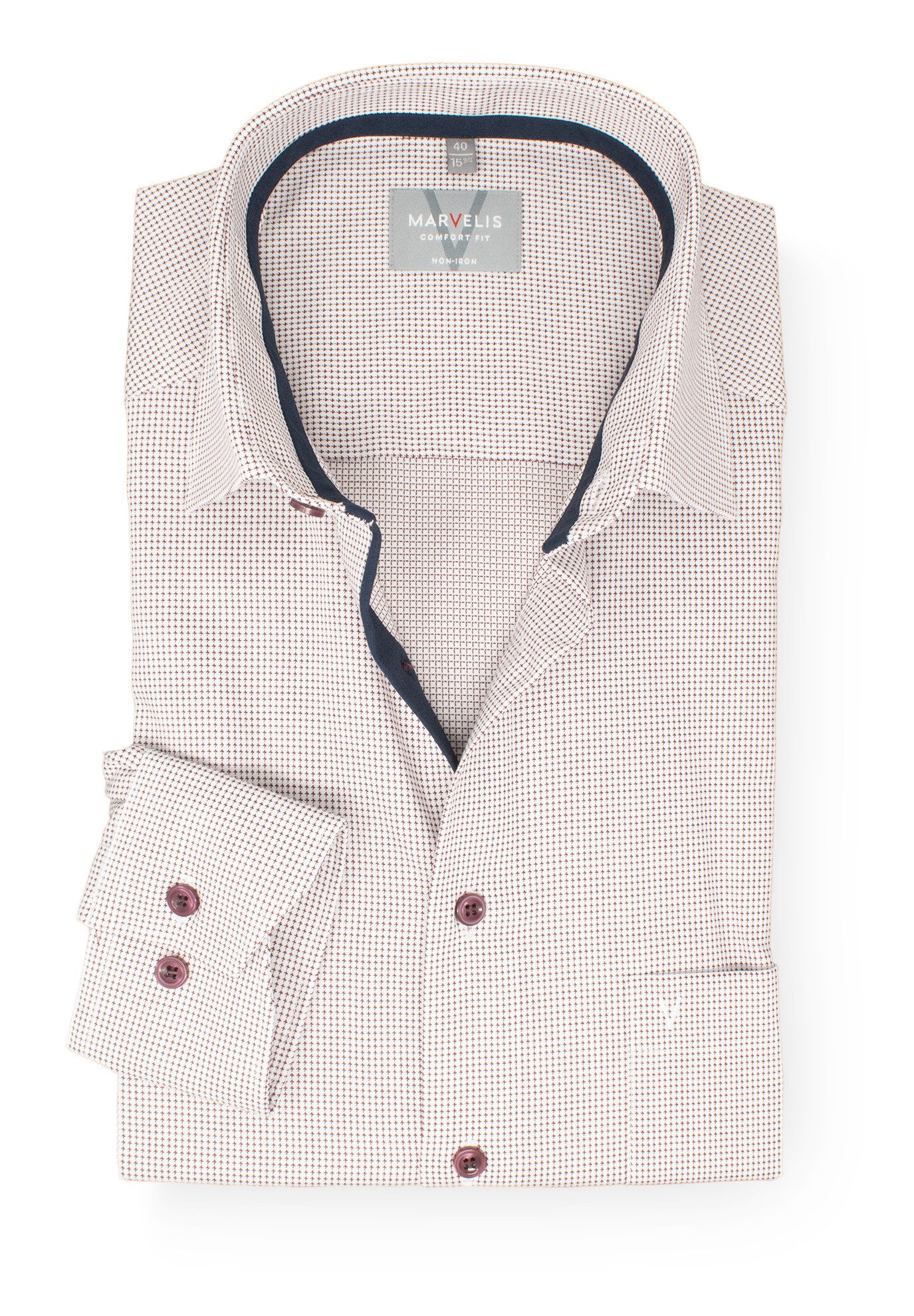 MARVELIS Businesshemd Comfort Fit bequeme Schnittführung
