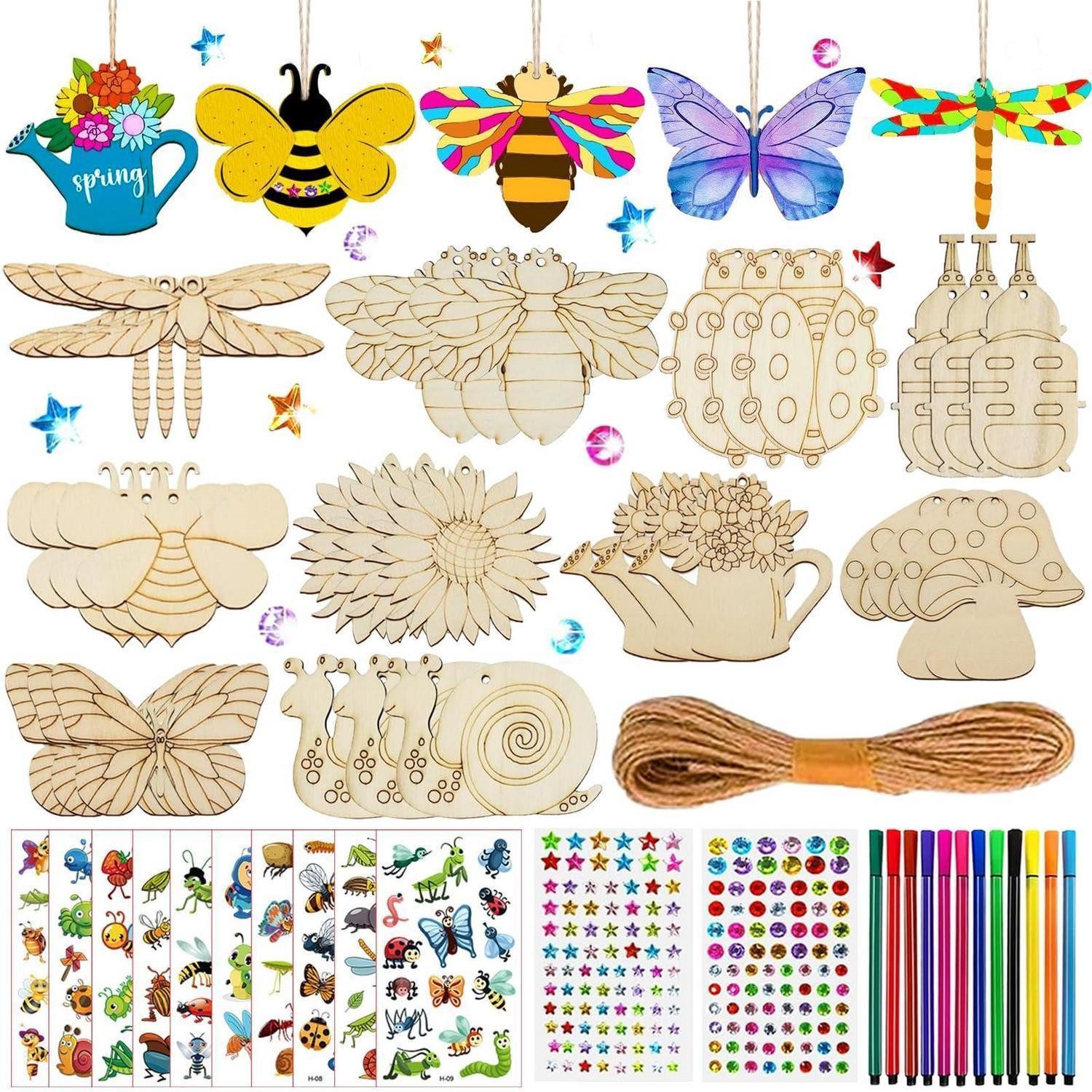 LuxusKollektion Kreativset Holztiere Bastelset Bunt 276 Teile