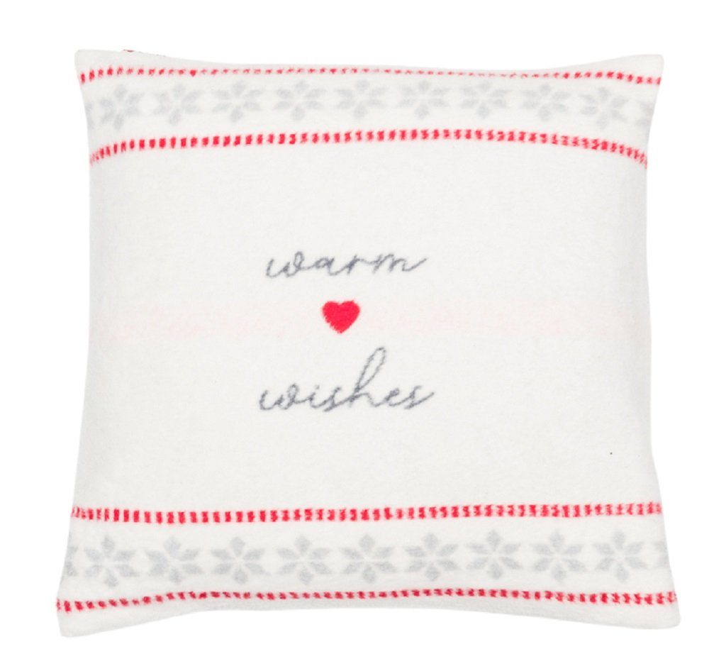 DAVID FUSSENEGGER Kissenhülle Savona 'warm wishes' 50 x 50 cm Rohweiß günstig online kaufen