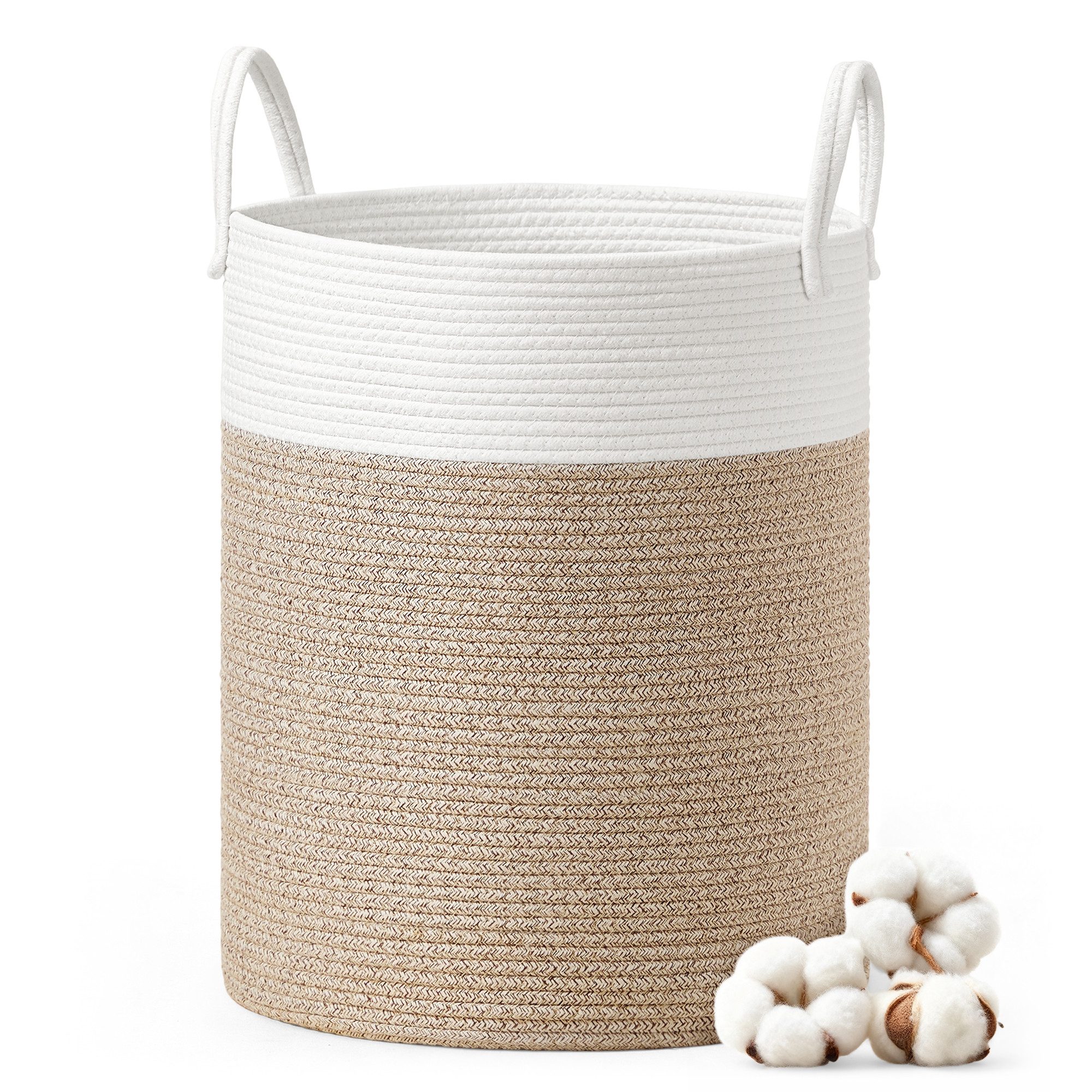 SONGMICS Wäschekorb,Wäschesammler für Kinder, Aufbewahrungskorb, für Decken, Kinderzimmer, mit Henkel, Kuscheltier Aufbewahrung, Schlafzimmer, 60 L