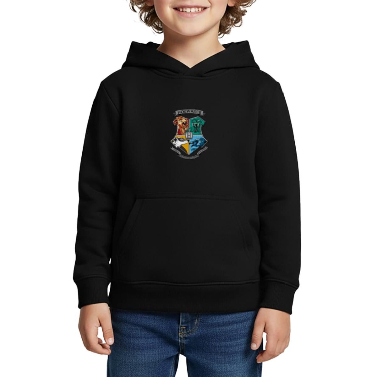 Hoodie Harry Potter Hogwarts Logo Tiere Der Häuser Kinder Premium Hoodie