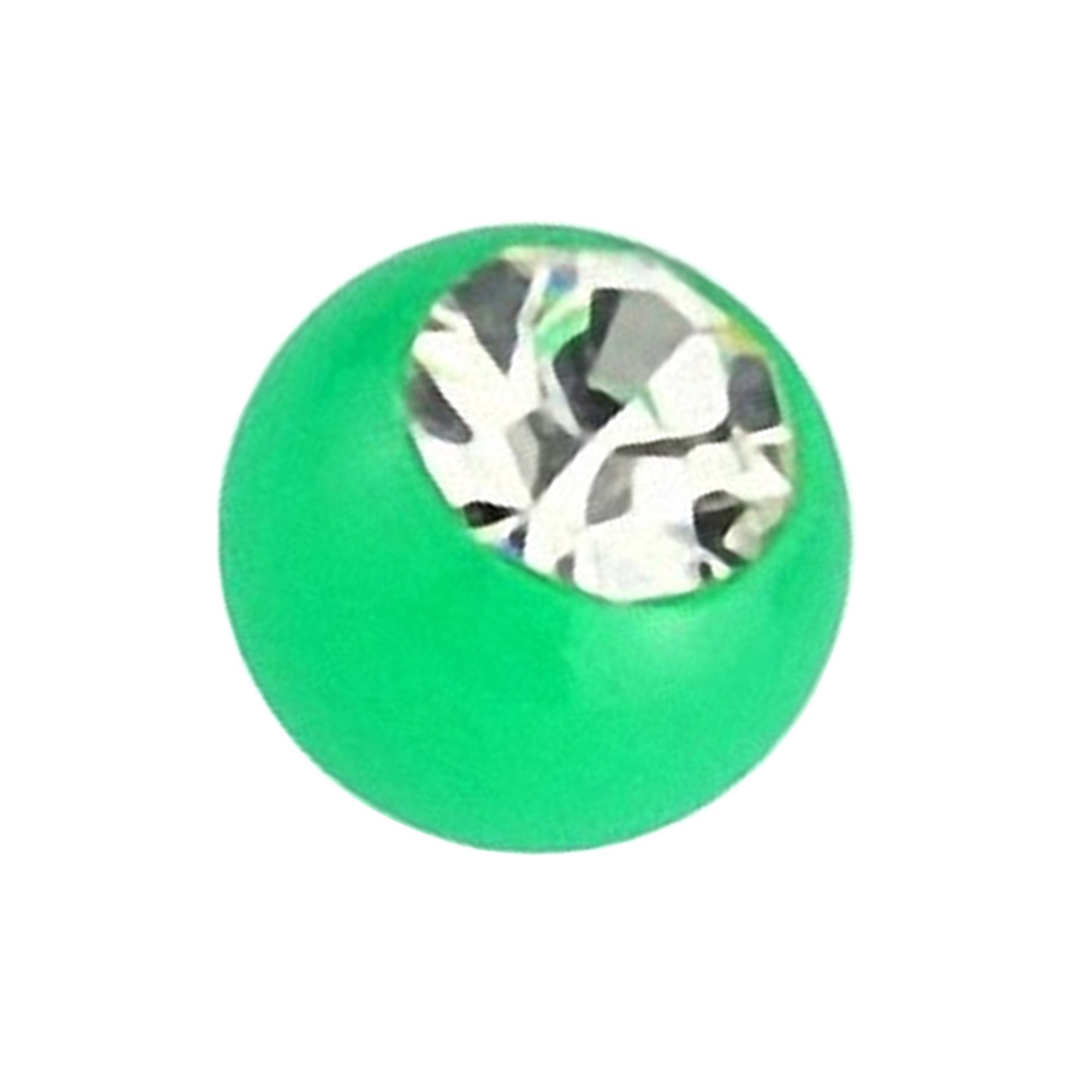 Taffstyle Piercing-Set Piercing Innengewinde UV Kristall in verschiedenen, Ersatz Schraubkugel Kugel Verschluss Verschlusskugel Ersatzteile Grün
