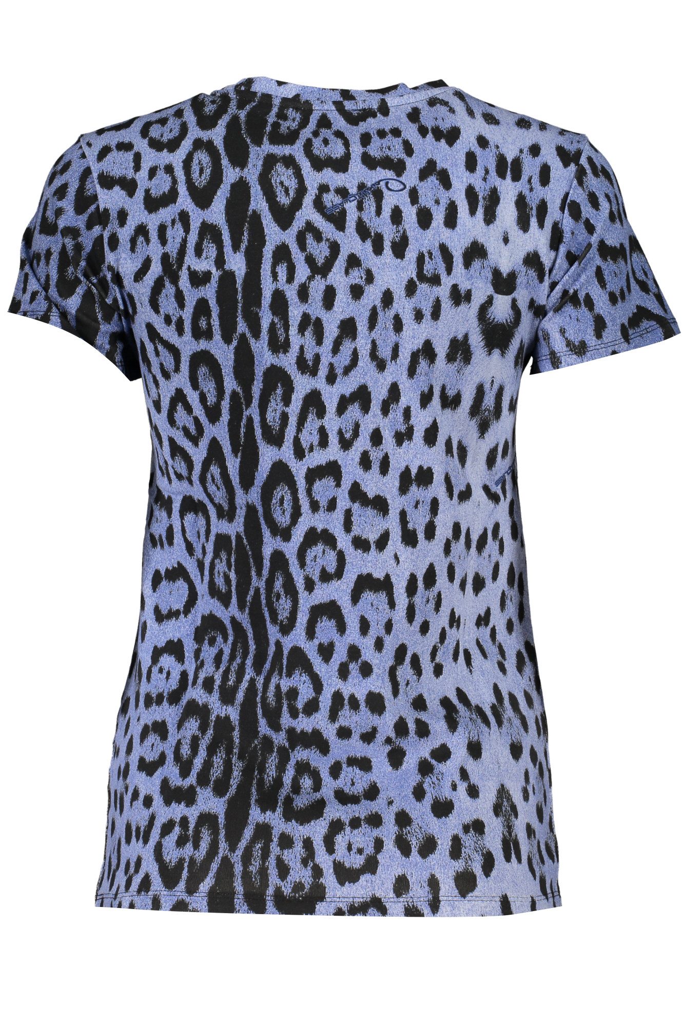 Cavalli Class T-Shirt Damen Kurzarm-T-Shirt Blau mit Muster und Rundhals