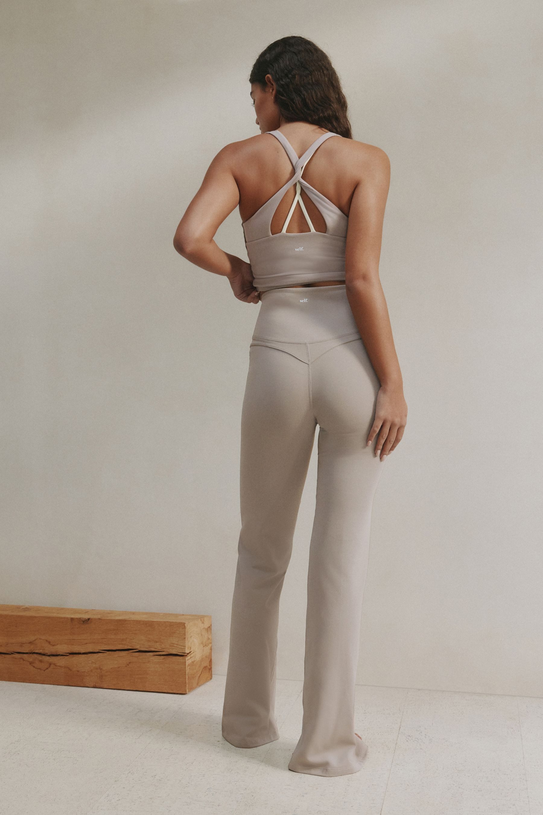 self Leggings Self. Hochbund-Leggings mit Schlag (1-tlg)