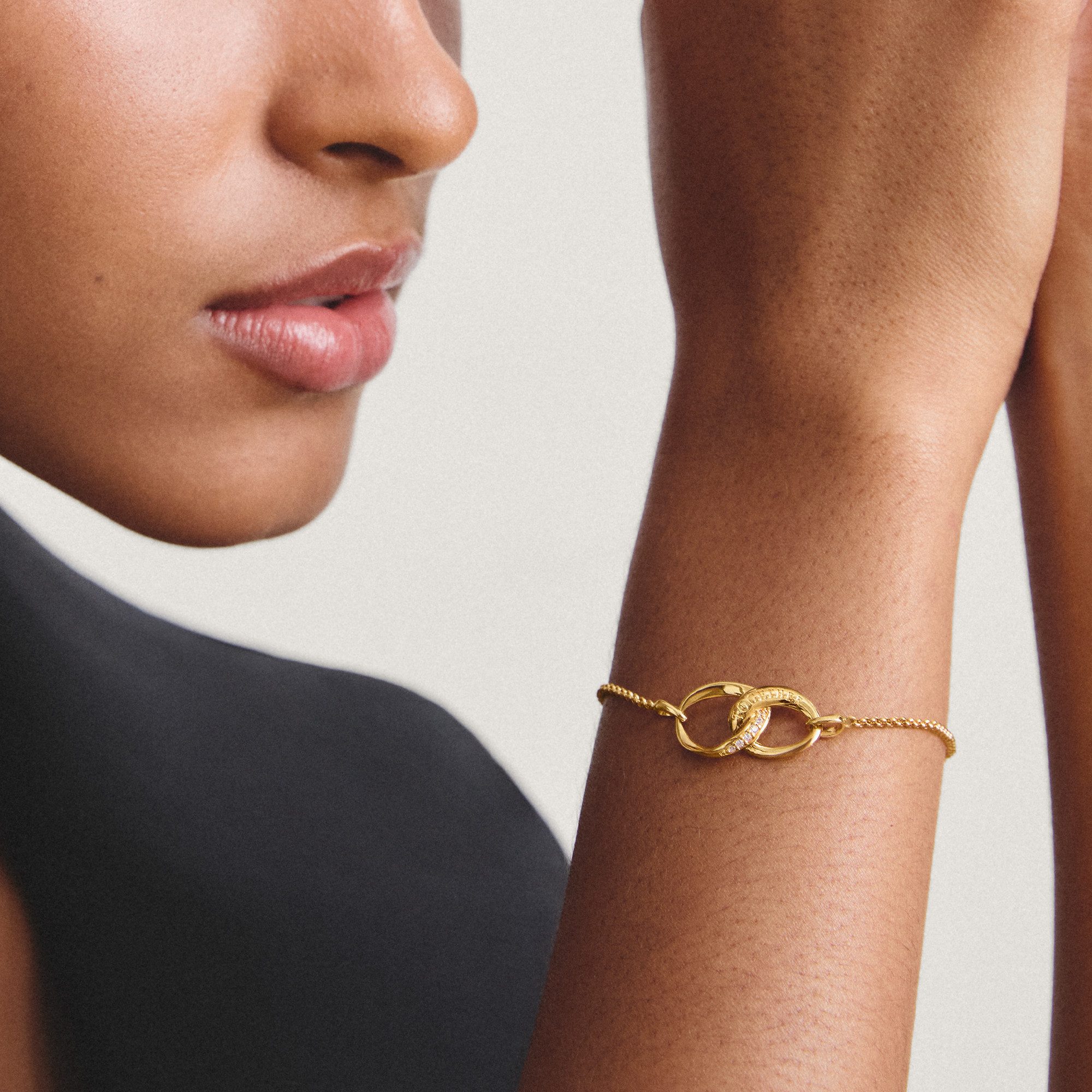 THOMAS SABO Armband Together Armband gelbgoldfarben, mit Zirkonia (synth)