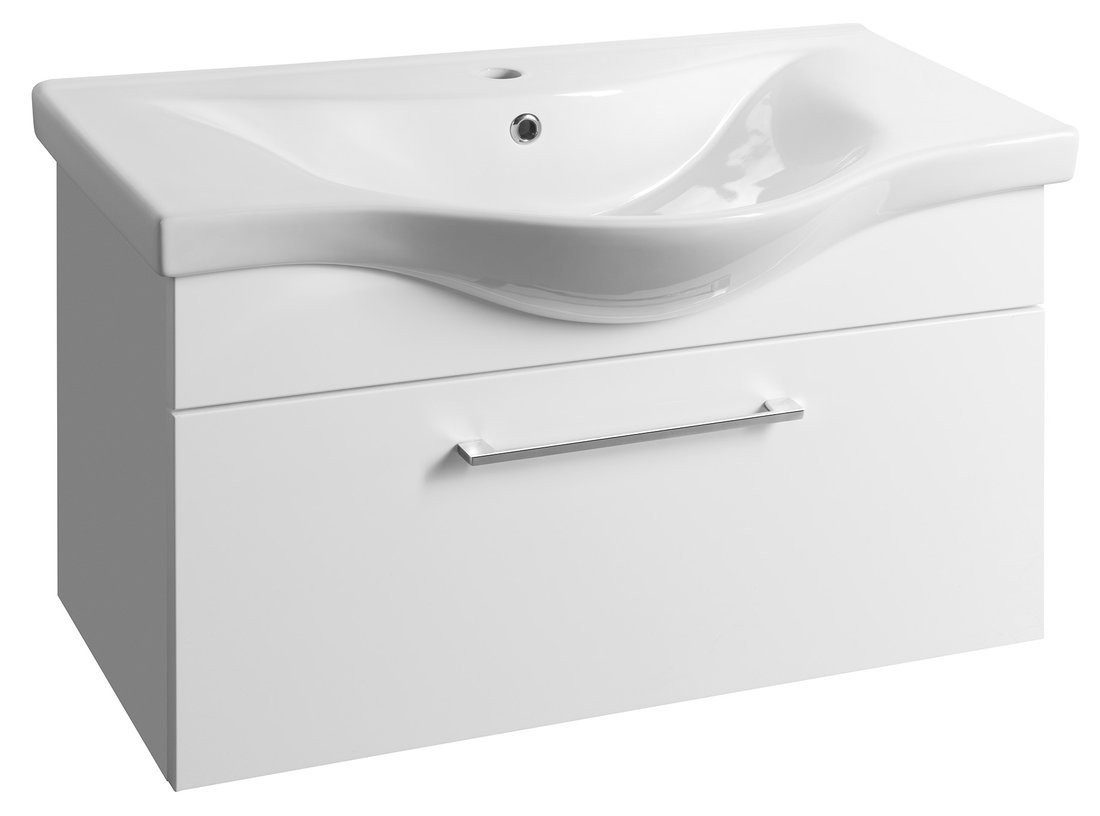 Aqualine Waschbeckenunterschrank AKIRA Unterschrank 74,5x42x34cm, Weiß Aqualine-AK280