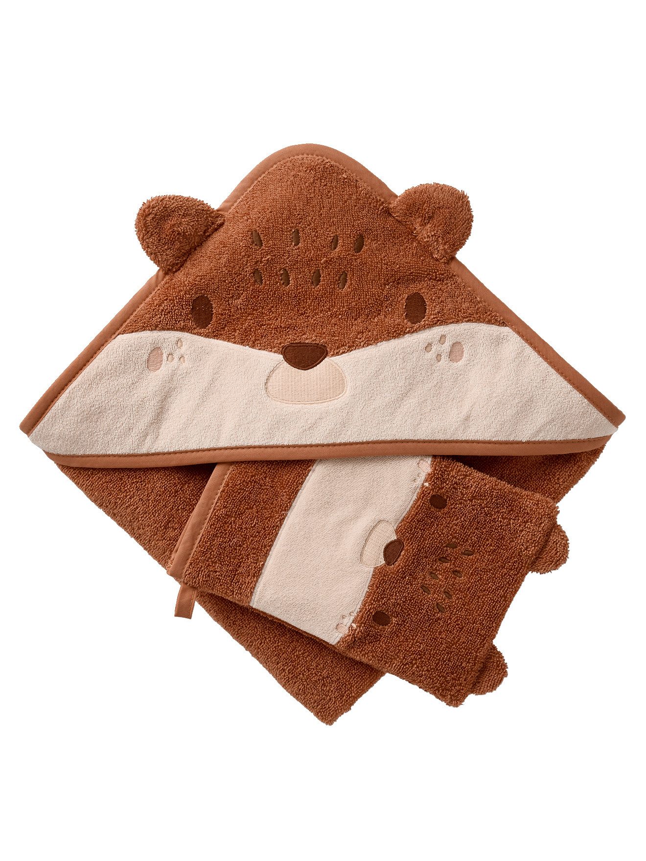 vertbaudet Kapuzenhandtuch Baby Geschenk-Set: Badecape & Waschhandschuh IGE günstig online kaufen