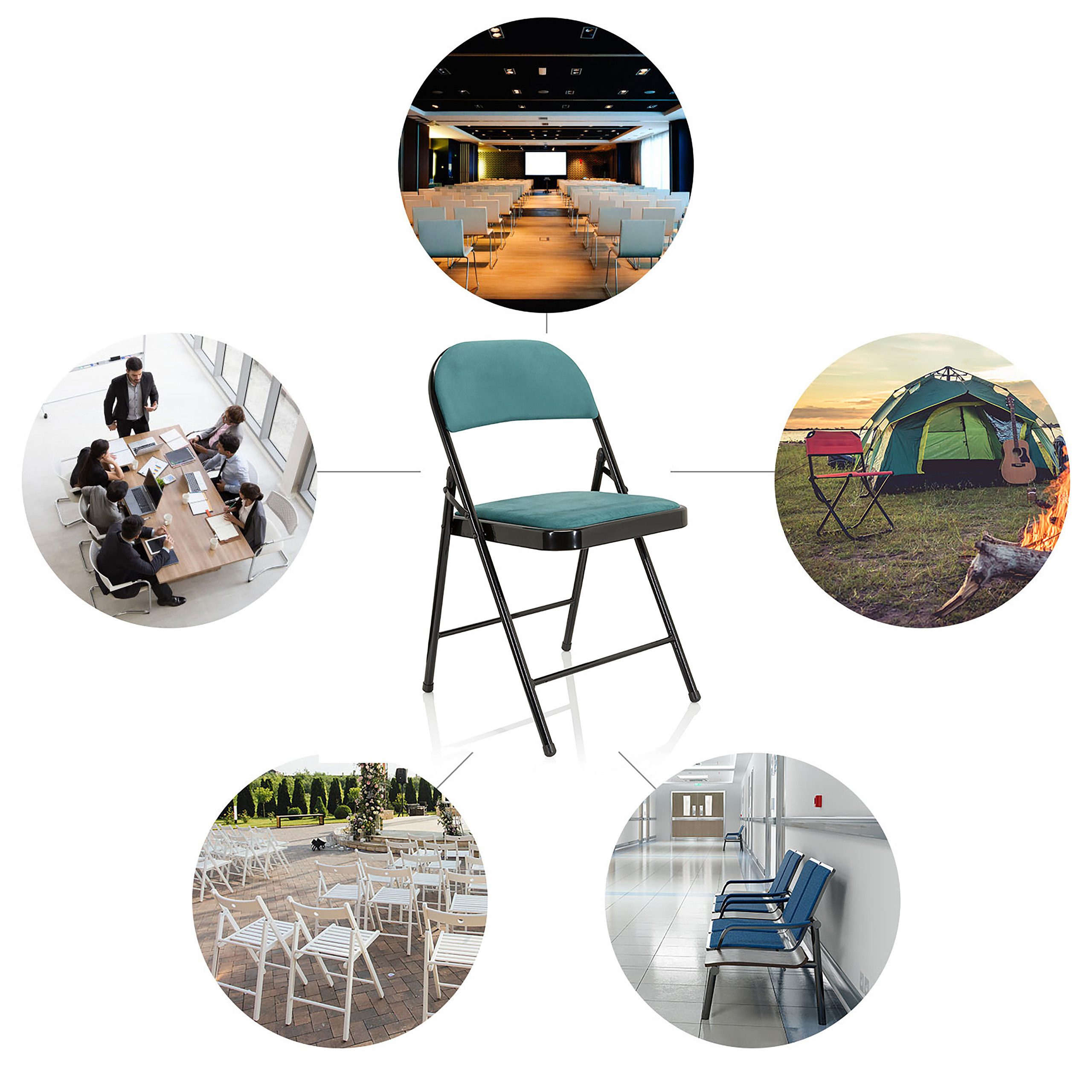 hjh OFFICE Klappstuhl Klappstuhl TUDELA I Stoff, gepolstert, Faltstuhl Besu günstig online kaufen