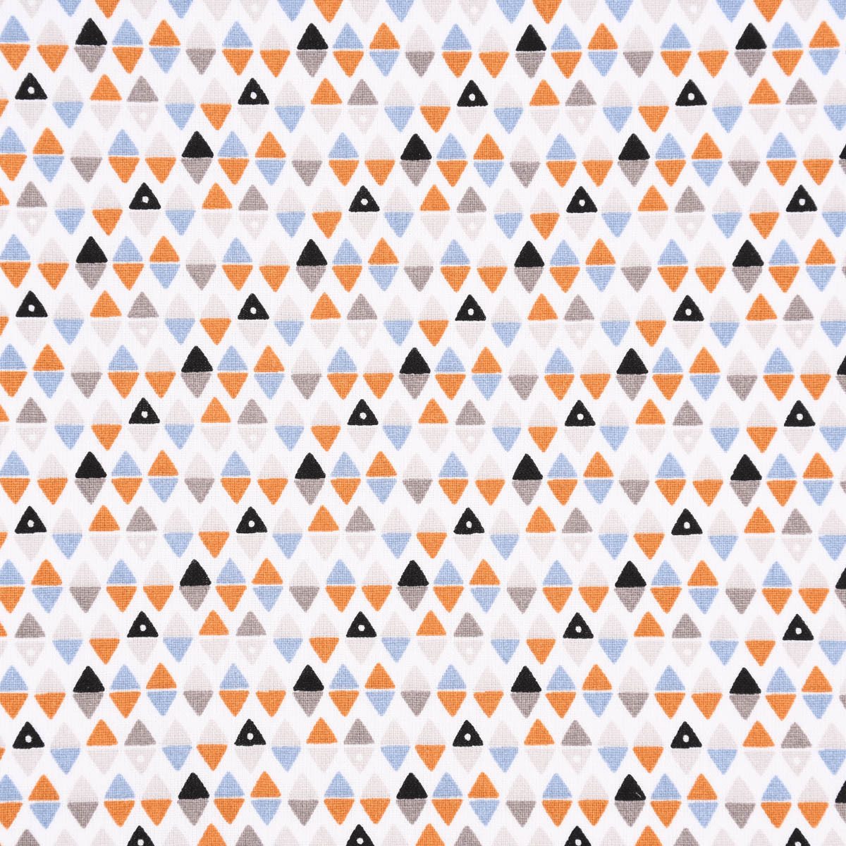 SCHÖNER LEBEN. Stoff Baumwollstoff Meterware ARLYMINI Dreiecke weiß grau blau braun 1,5m, allergikergeeignet