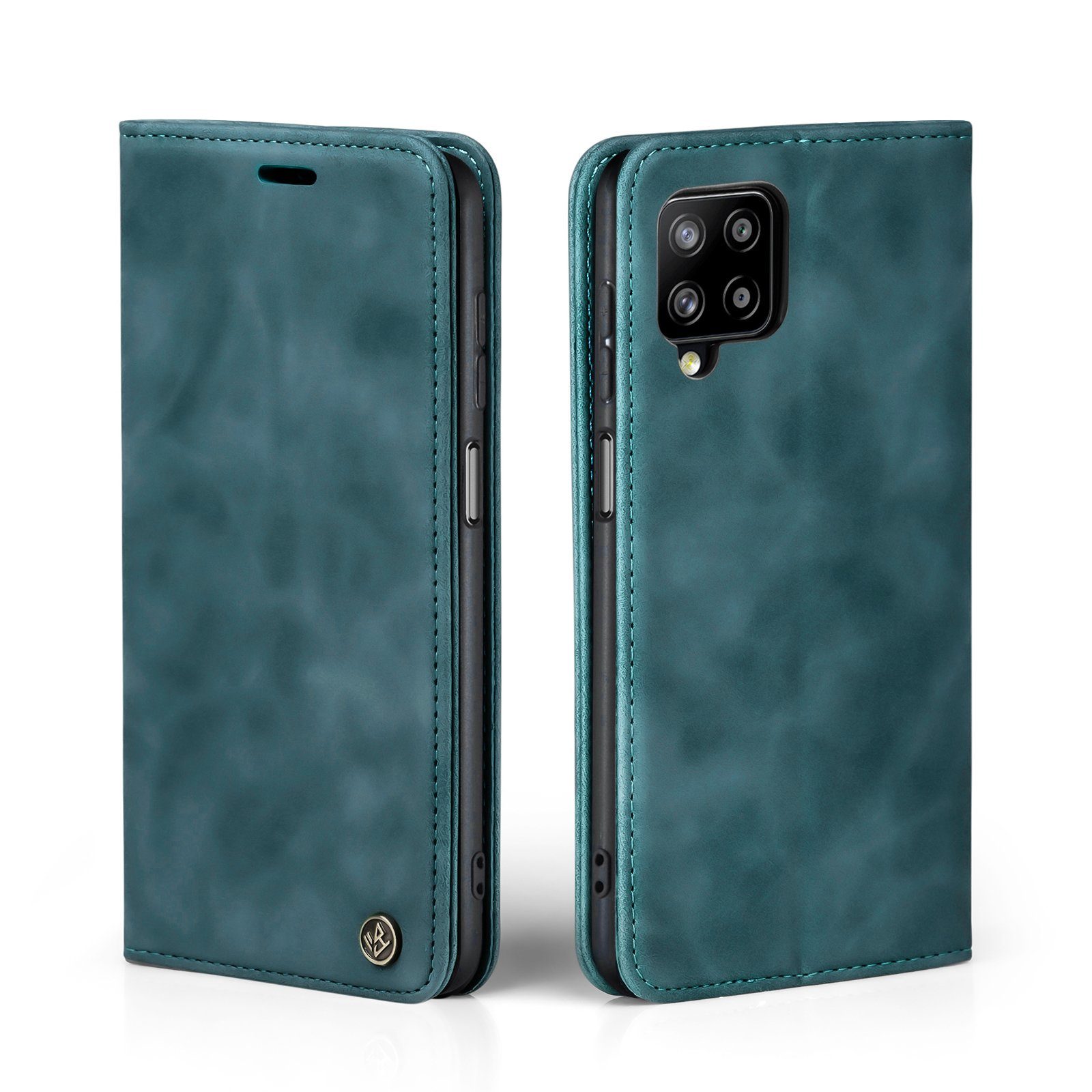 Tec-Expert Handyhülle Tasche Hülle für Samsung Galaxy A12 6.5 Zoll, 6.5, Cover Klapphülle Case mit Kartenfach Fliphülle aufstellbar