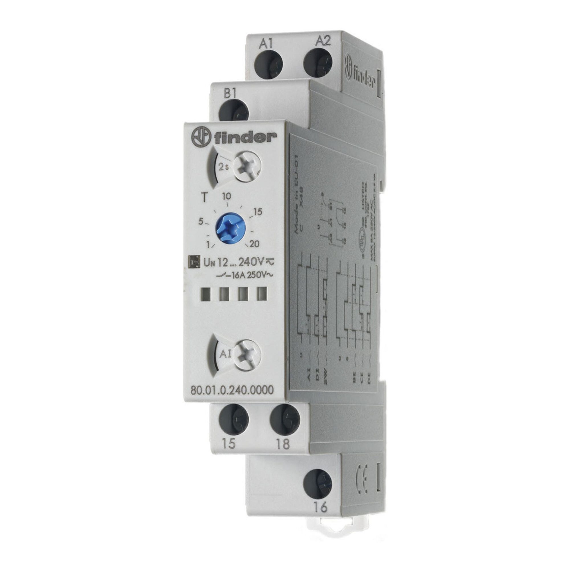 finder Zeitschaltuhr Finder Multifunktions-Zeitrelais 12-240V AC/DC,1W,16A 80.01.0.240.0000